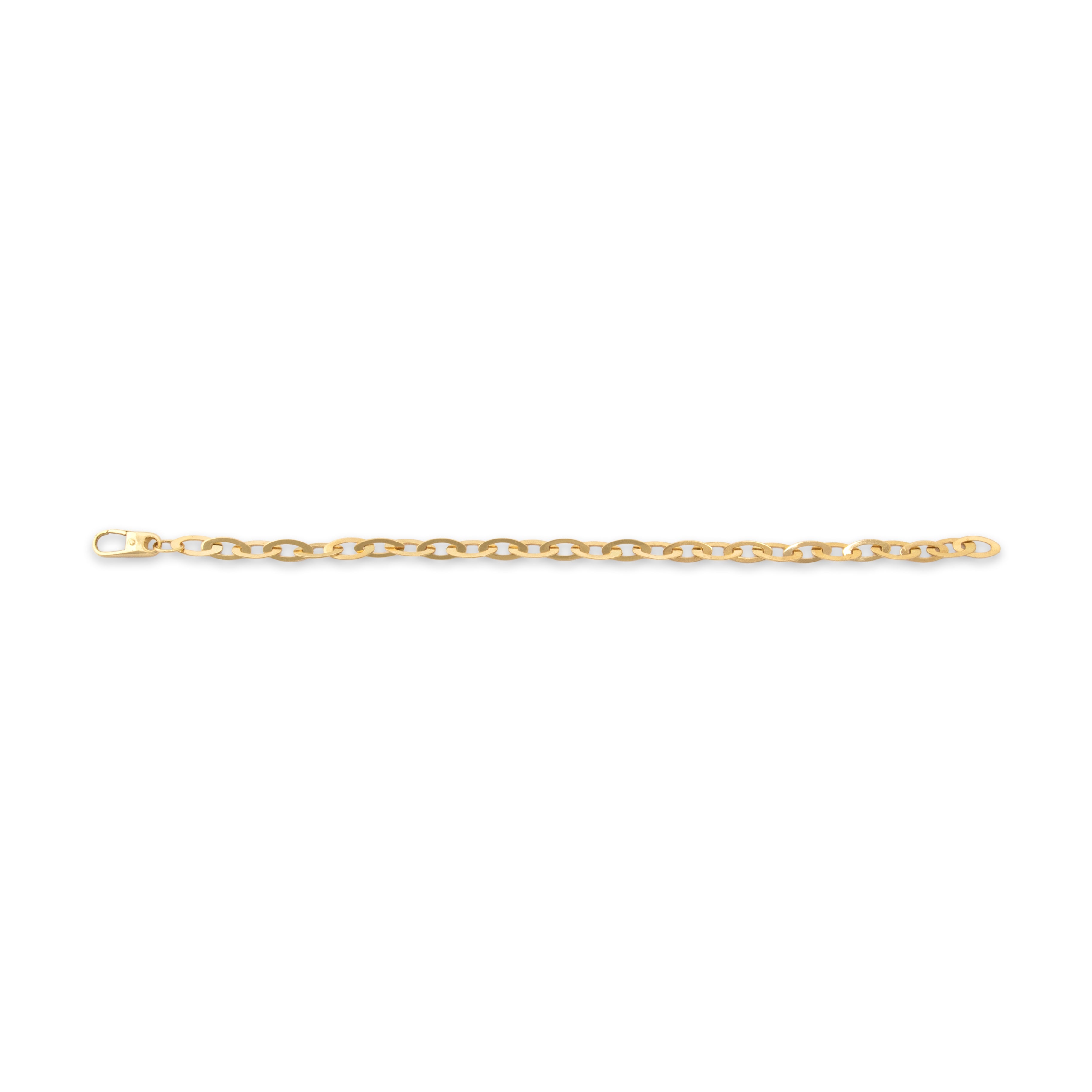Vintage 18k Yellow Gold Sleek Oval Link Bracelet - Overall view