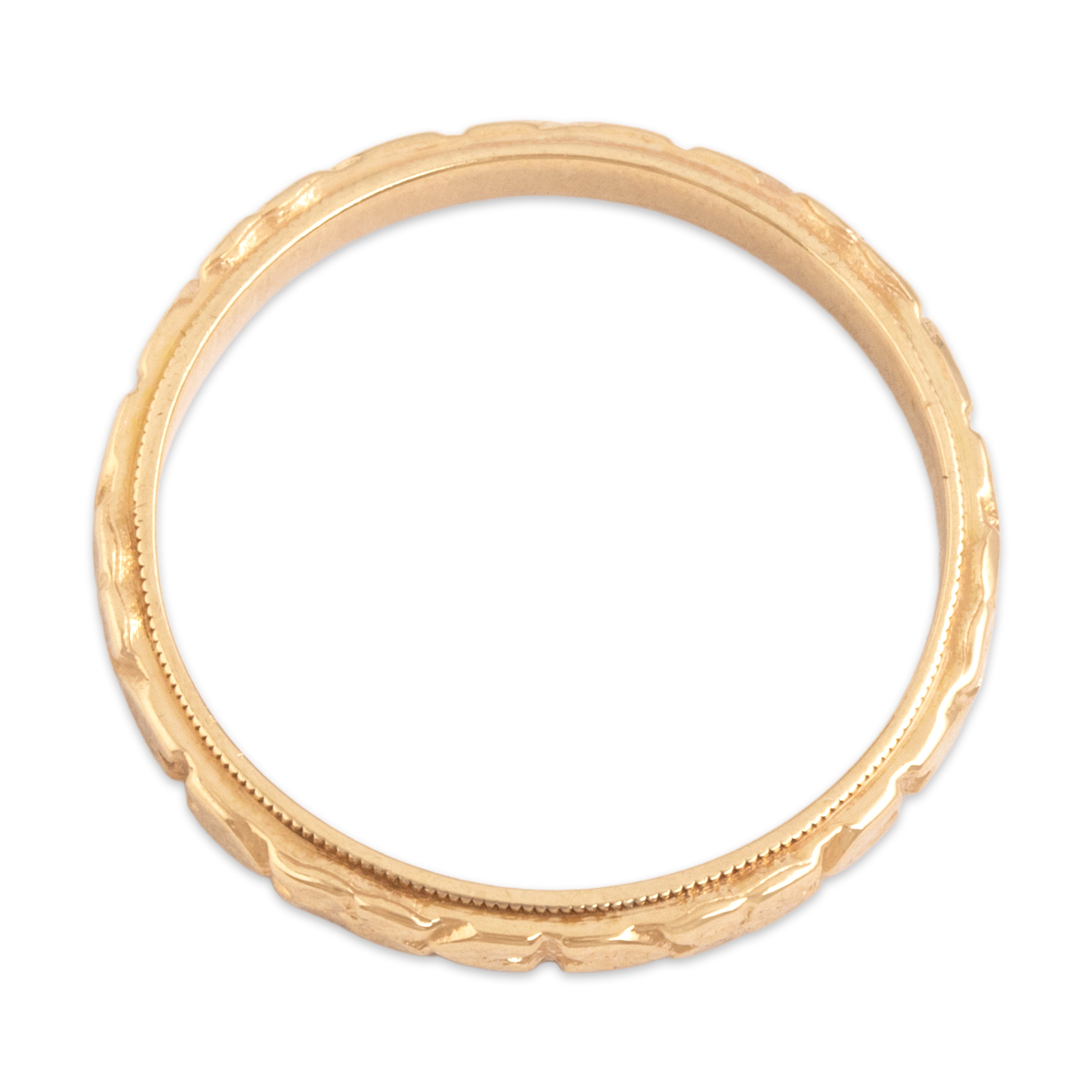 Vintage 14k Yellow Gold Classic Orange Blossom Eternity Band Ring - detail view #1