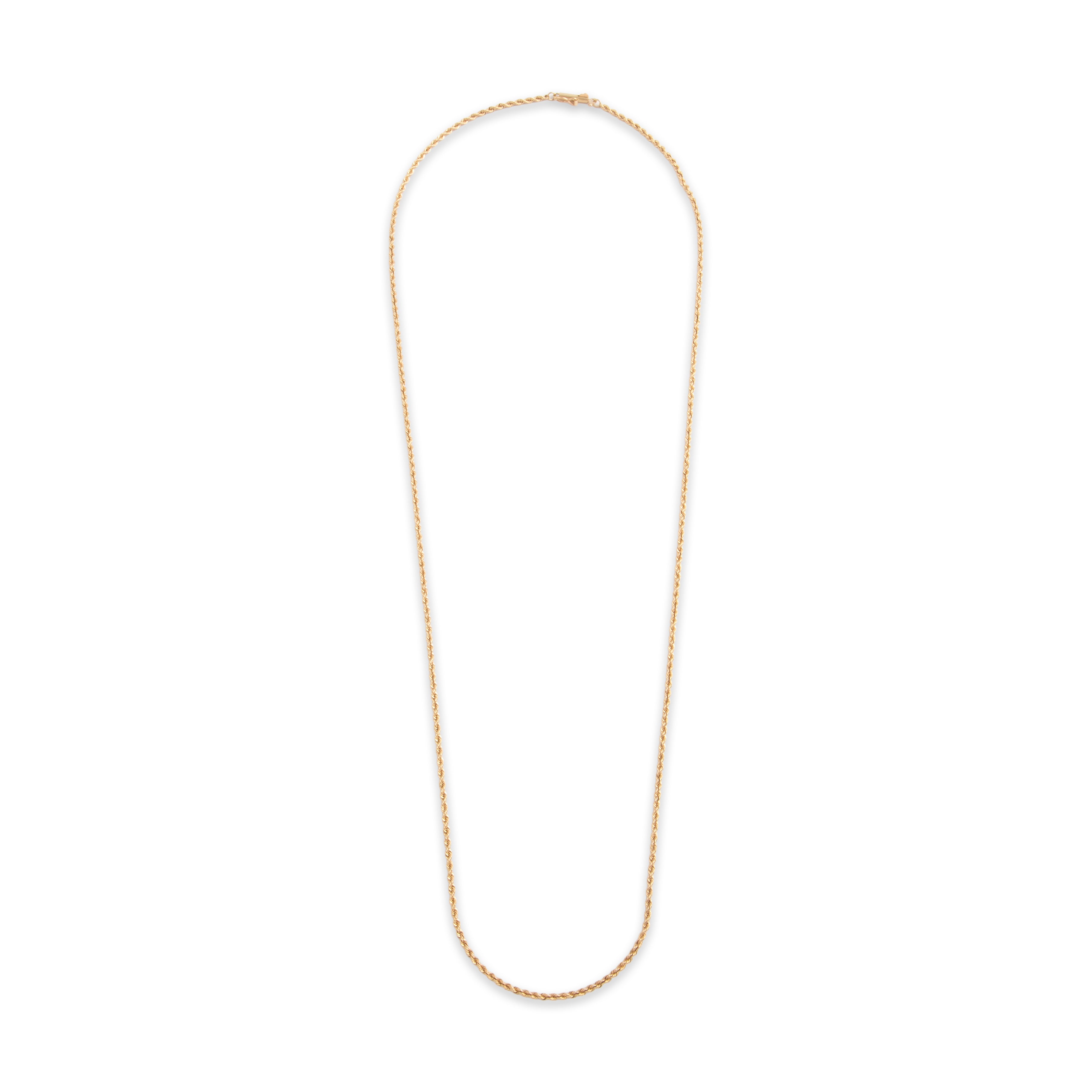 Vintage 14k Yellow Gold 1.75mm Glittering Rope Chain - Overall view