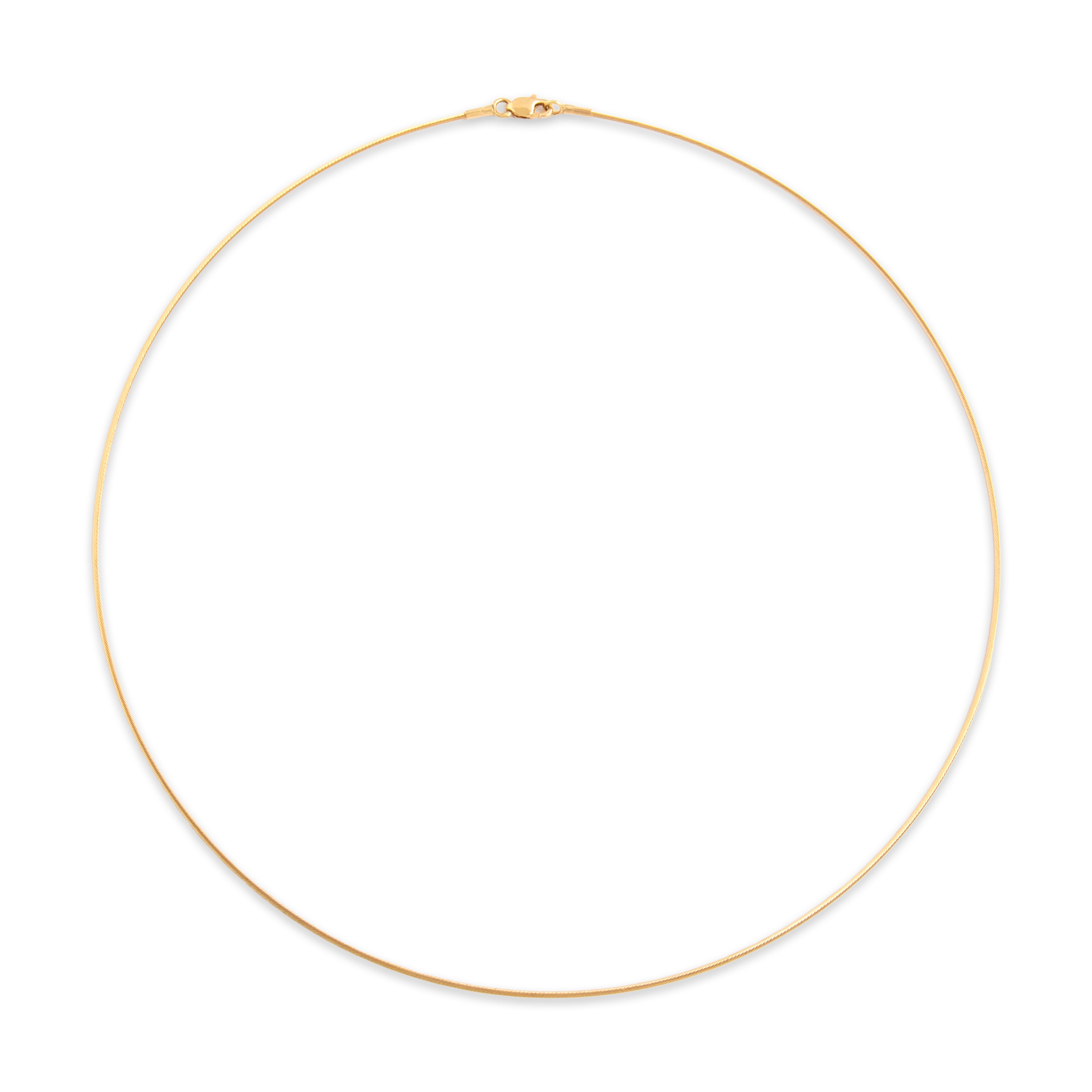 Vintage 14k Yellow Gold 1mm Sleek Wire Collar Chain - Overall view