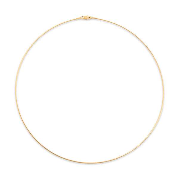 Vintage 14k Yellow Gold 1mm Sleek Wire Collar Chain 17
