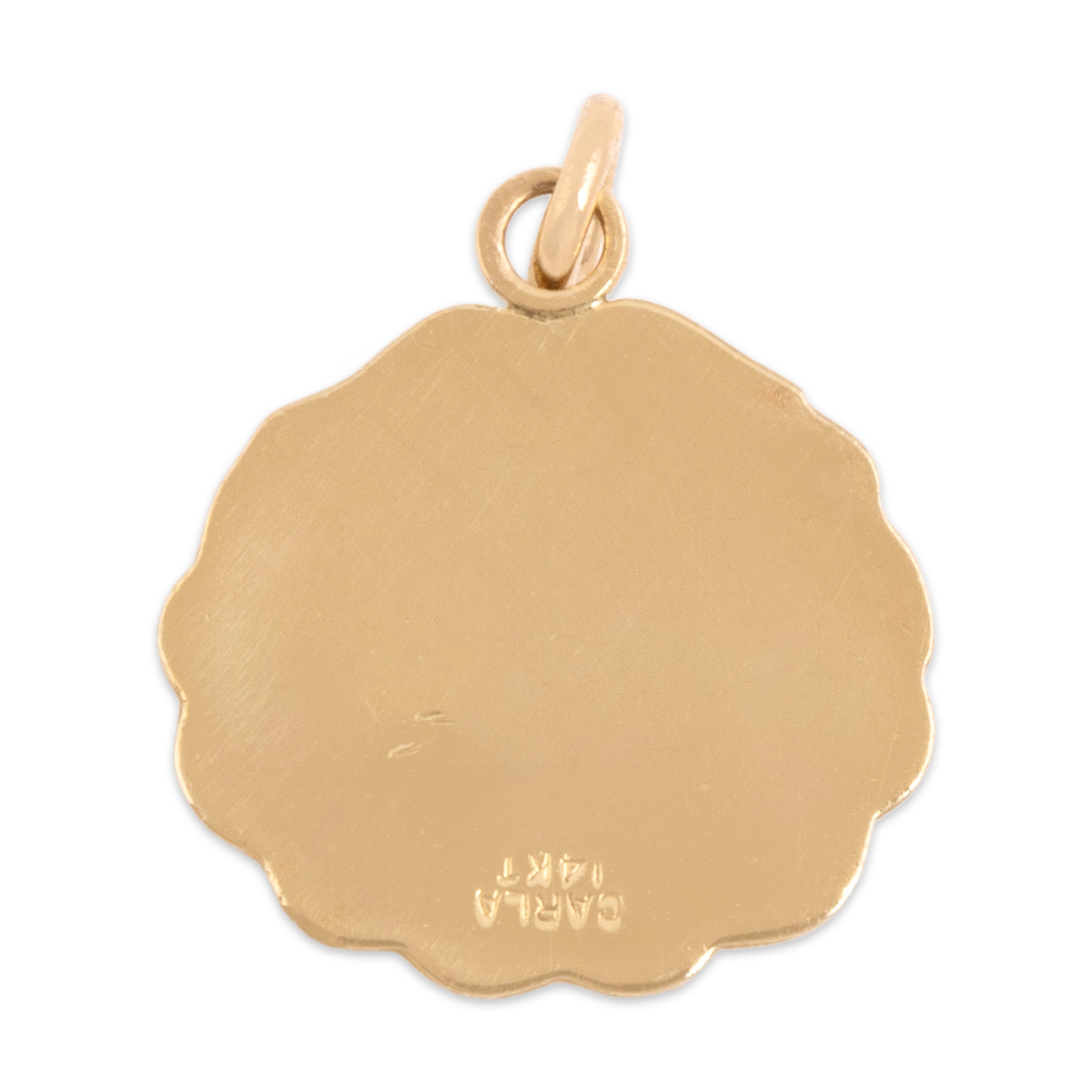 Vintage Small 14k Yellow Gold Nautical Seashell Charm / Pendant - Back view