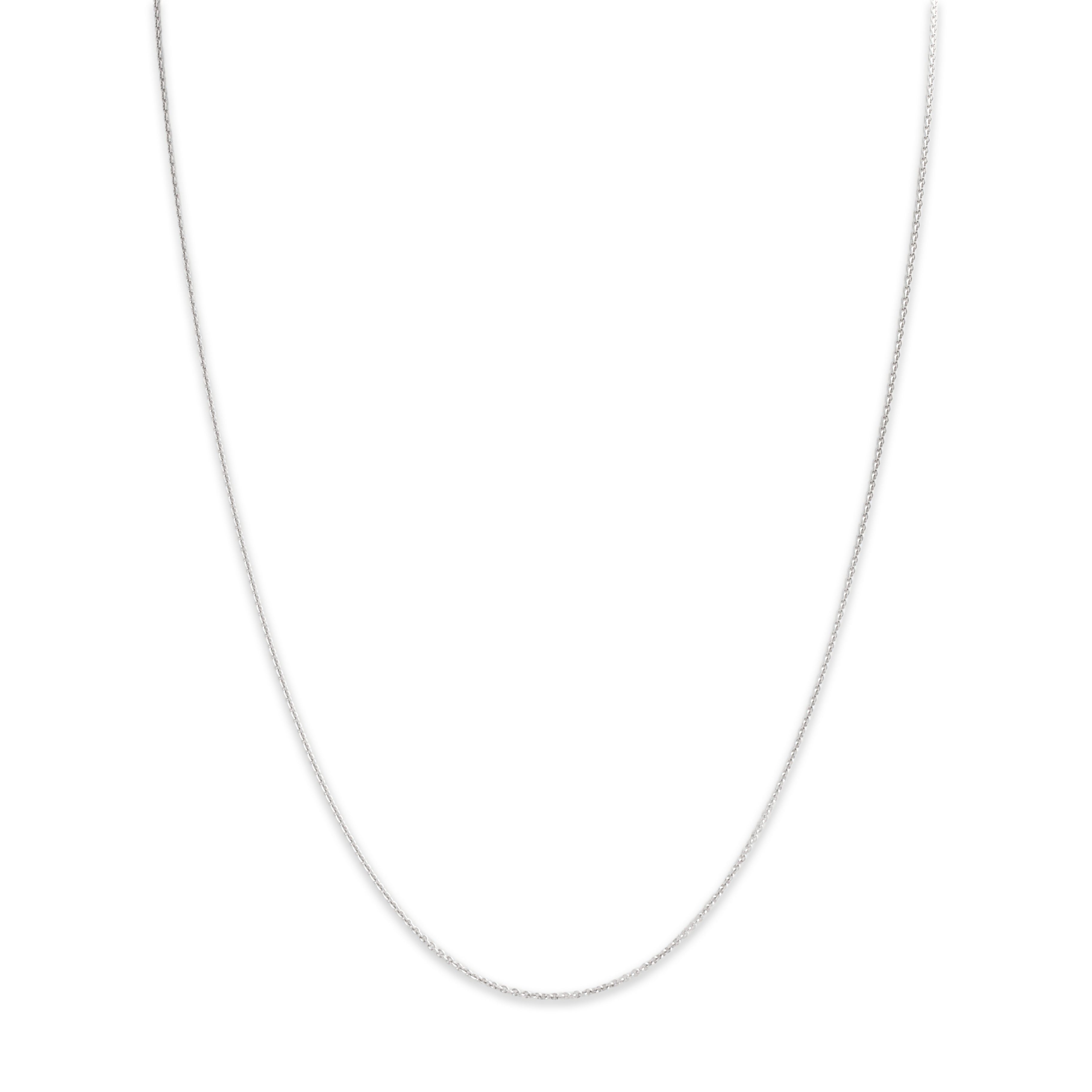 Vintage Italian 14k White Gold 1.1mm Sleek Cable Chain - detail view #1