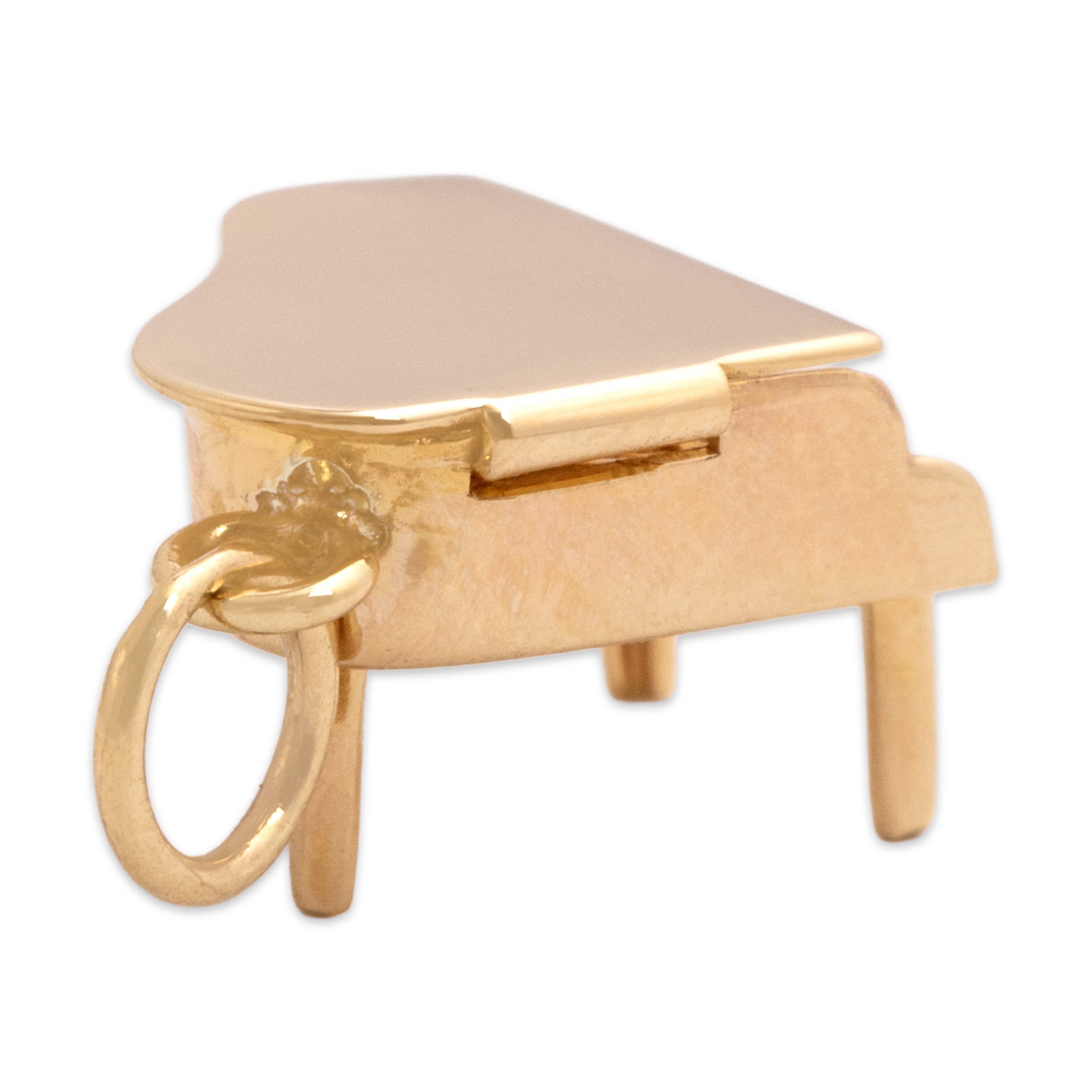 Vintage 14k Yellow Gold Articulated Grand Piano Charm / Pendant - detail view #2