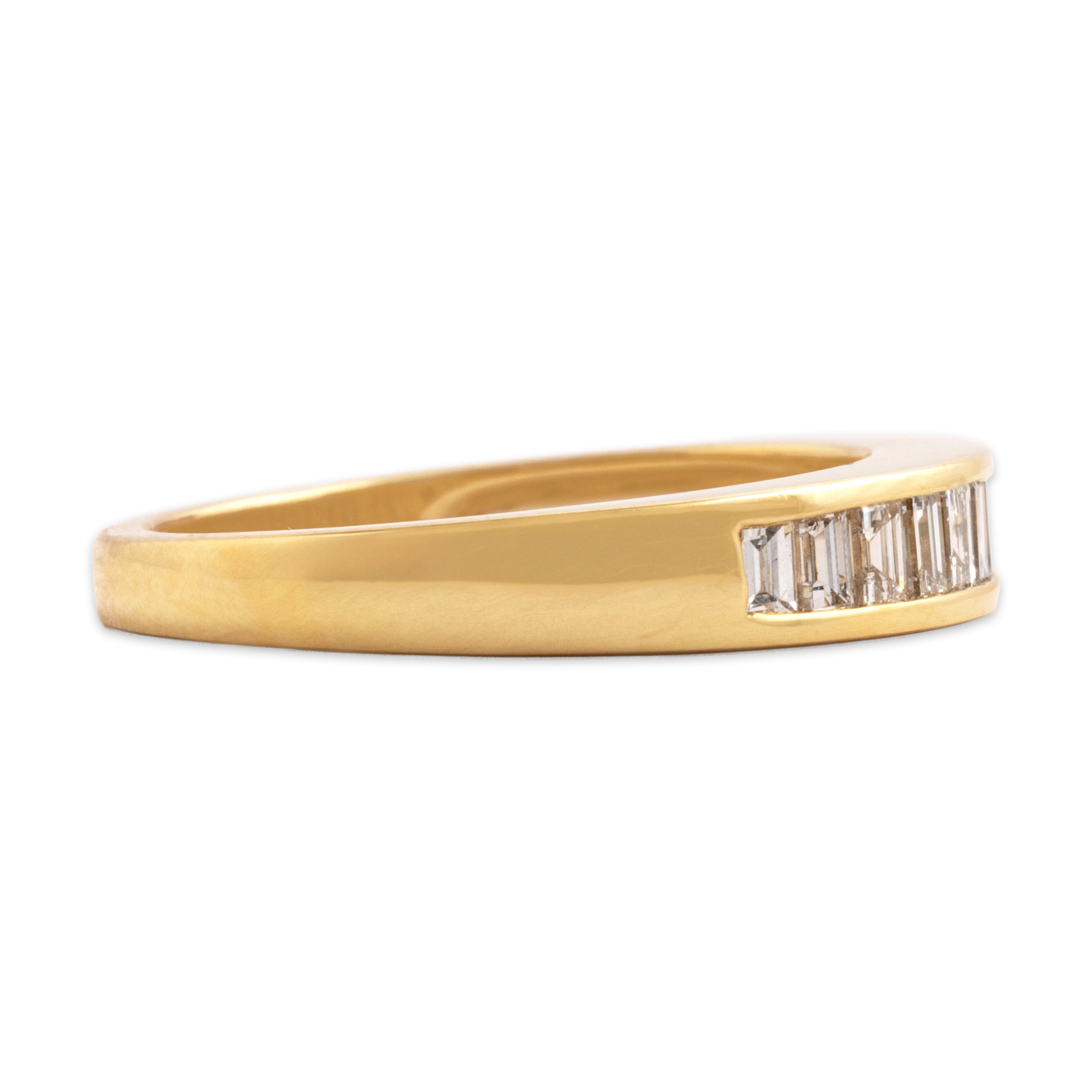 Vintage 18k Yellow Gold .54cttw Diamond Stylish Channel Ring - Side view