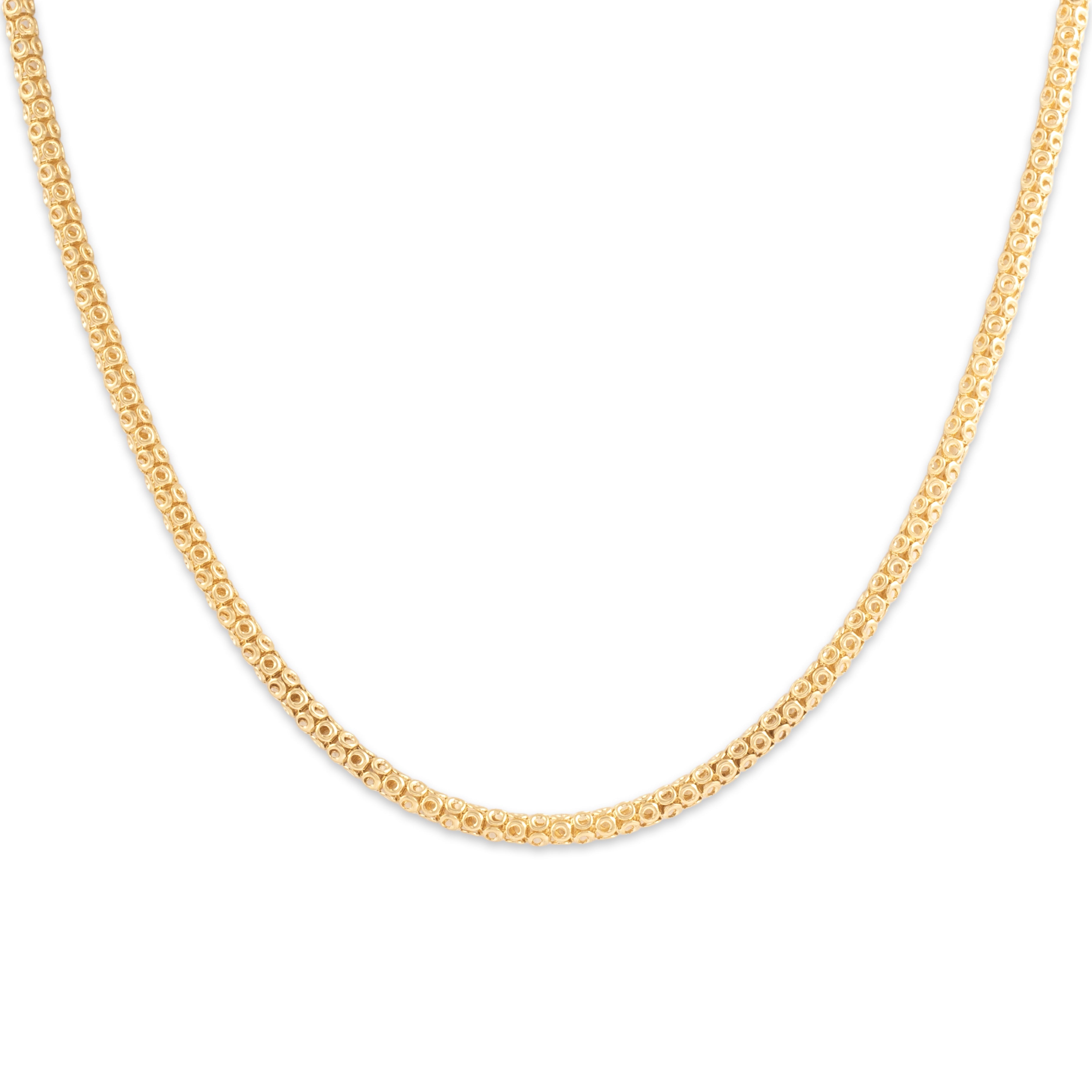 Vintage 14k Yellow Gold 3mm Chic Open Circle Link Chain - detail view #1