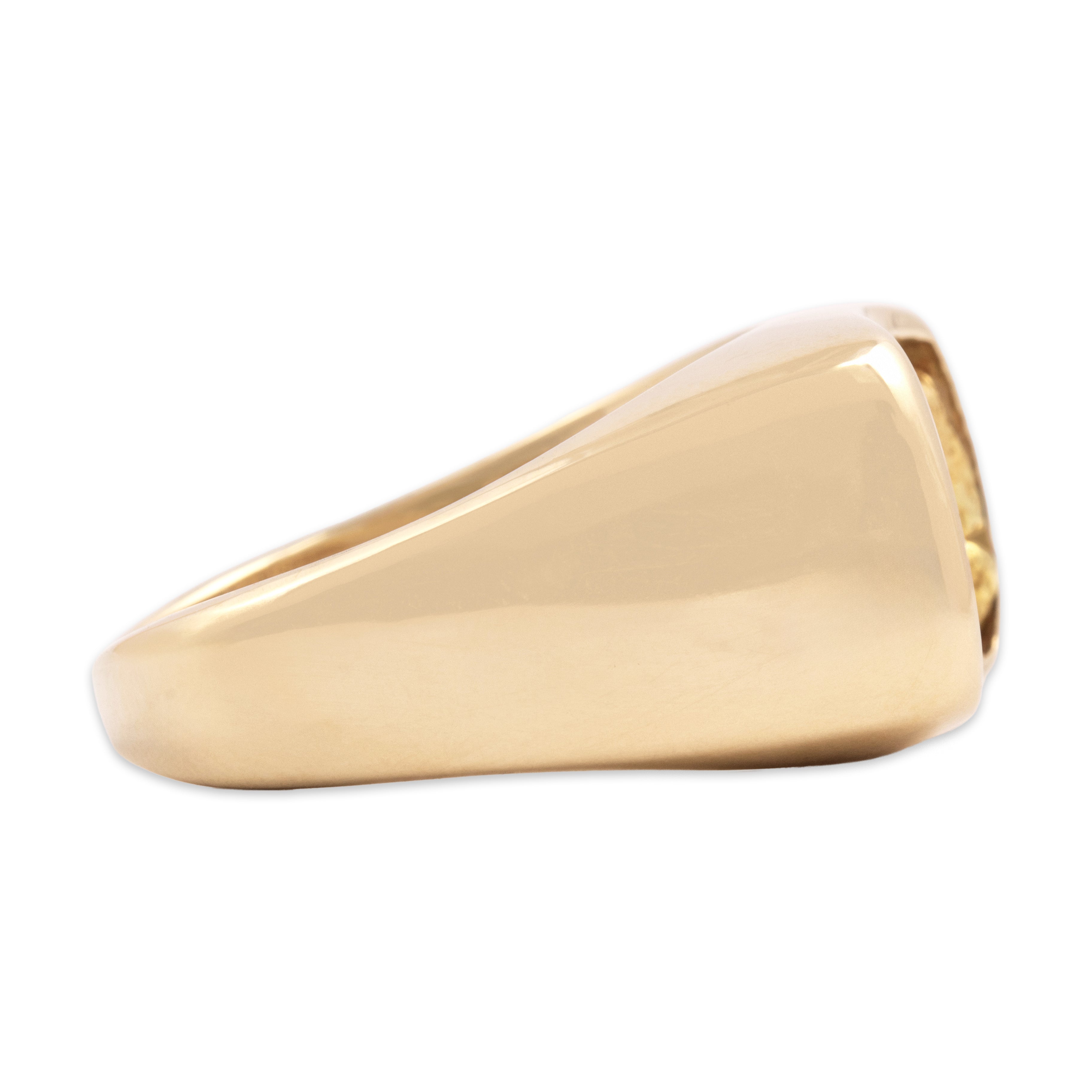 Vintage Heavy 14k & 22k Yellow Gold Naturalistic Nugget Ring - Side view