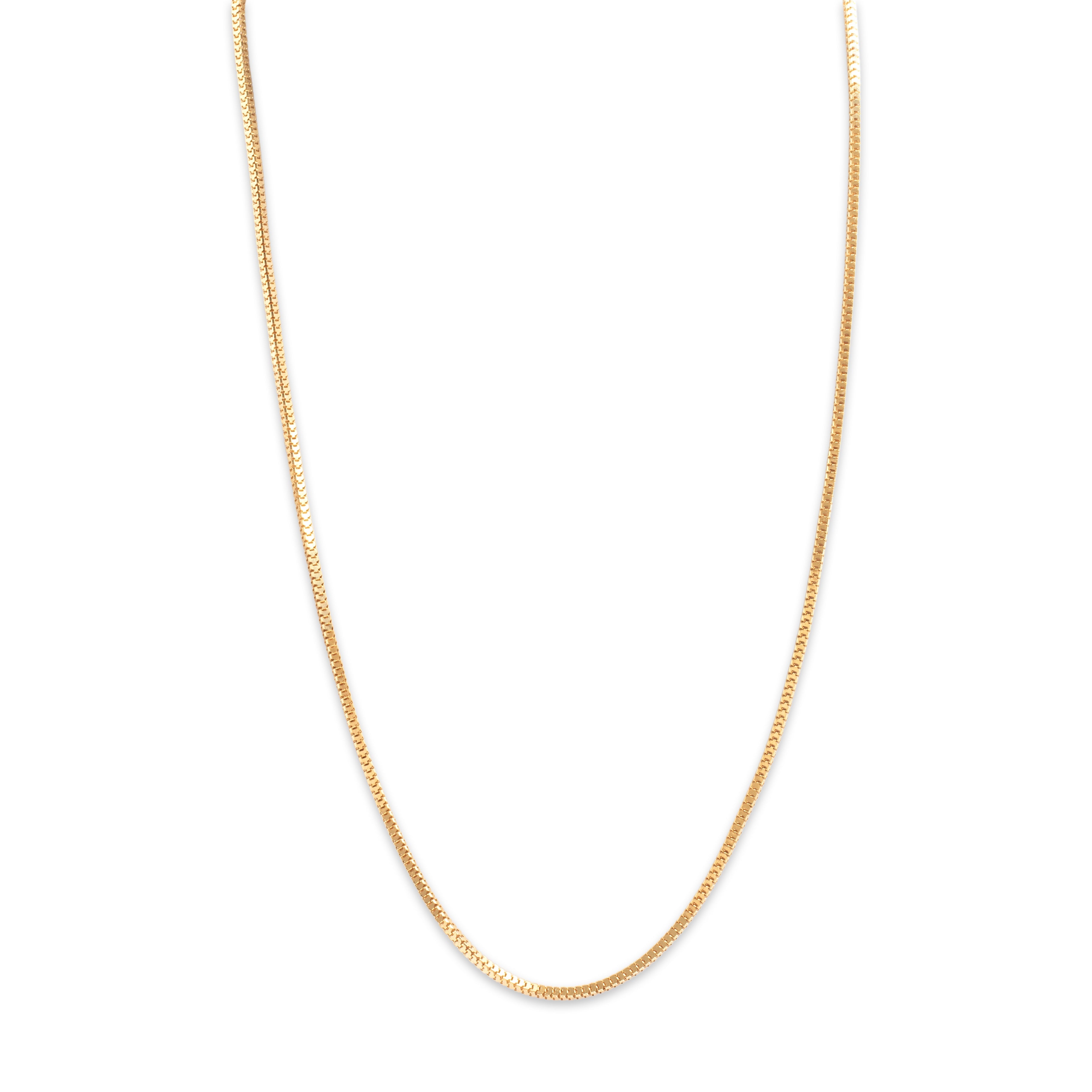 Vintage 14k Yellow Gold 1.9mm Stunning Sinuous Dimensional Box Chain - detail view #1