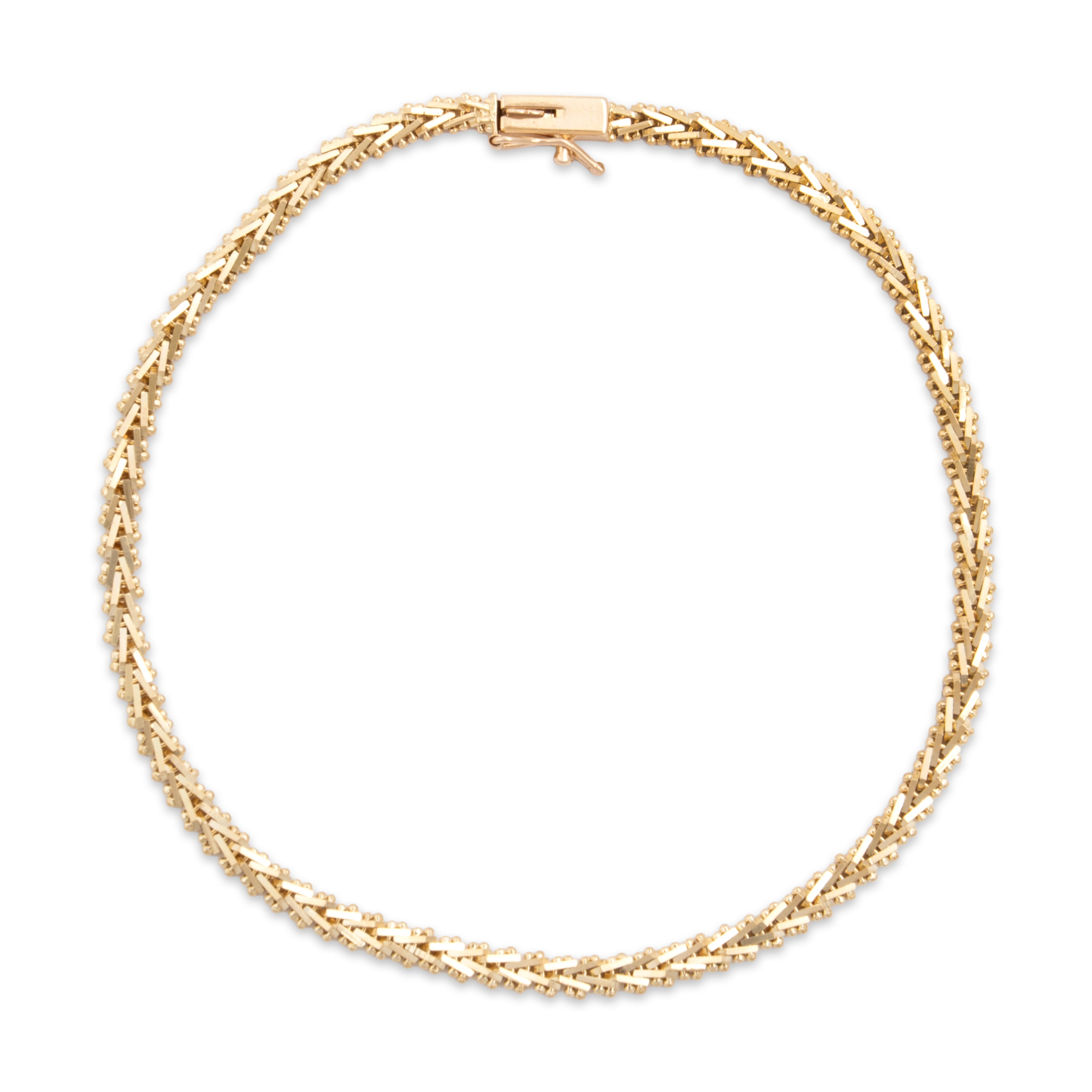 Vintage 14k Yellow Gold Stackable Geometric Link Bracelet - Overall view