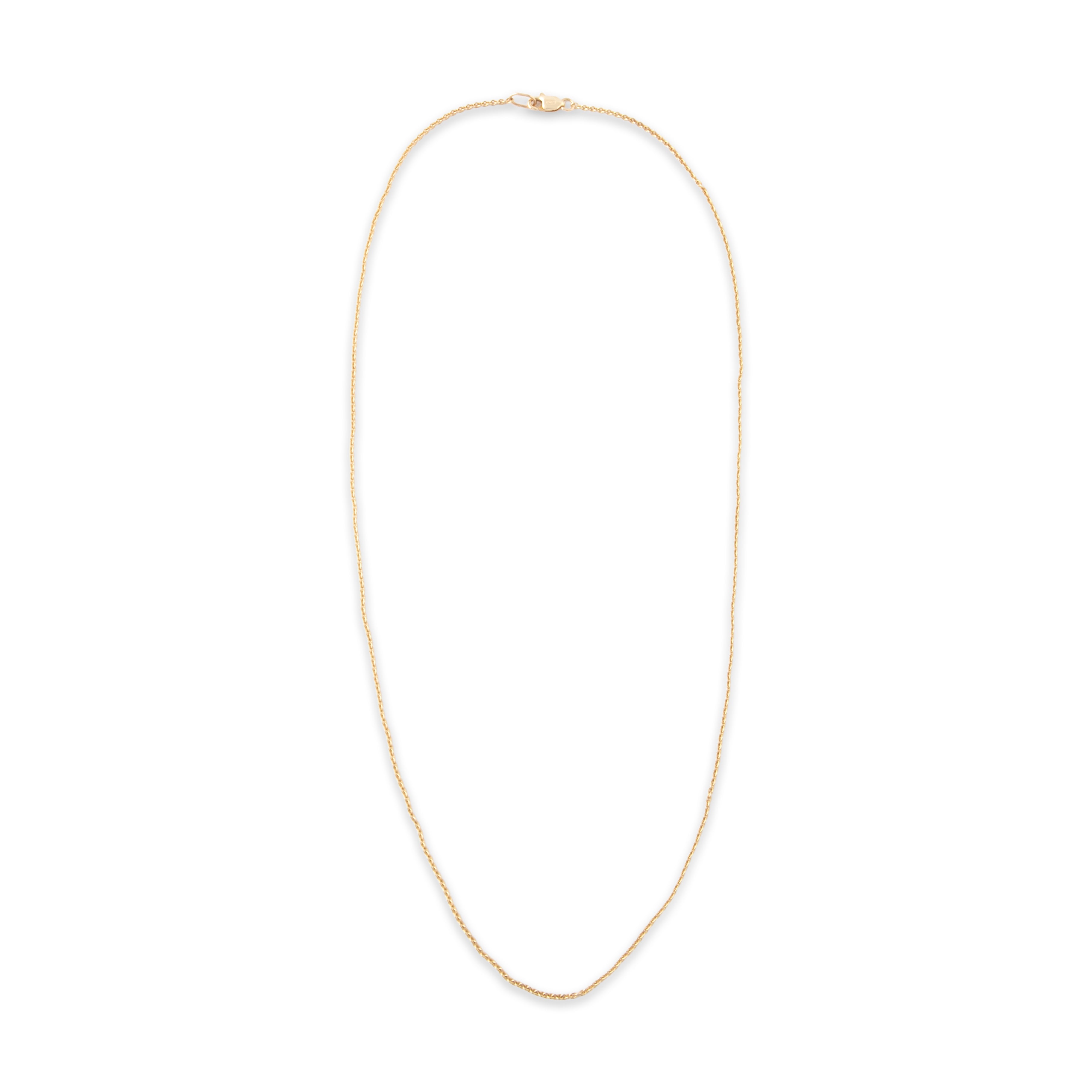 Vintage 14k Yellow Gold 1.45mm Essential Cable Chain - Overall view