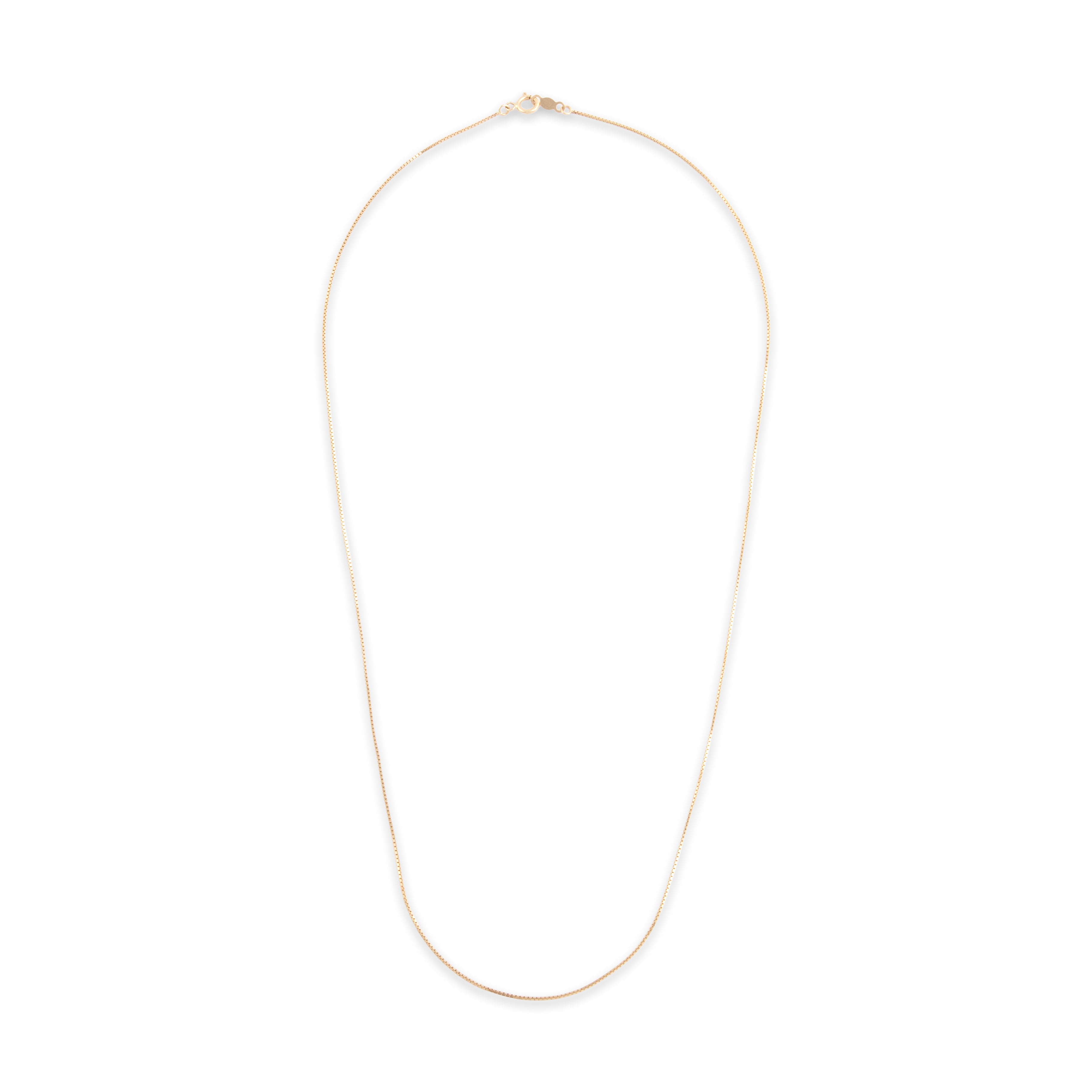 Vintage 14k Yellow Gold .7mm Delicate Box Chain - Overall view