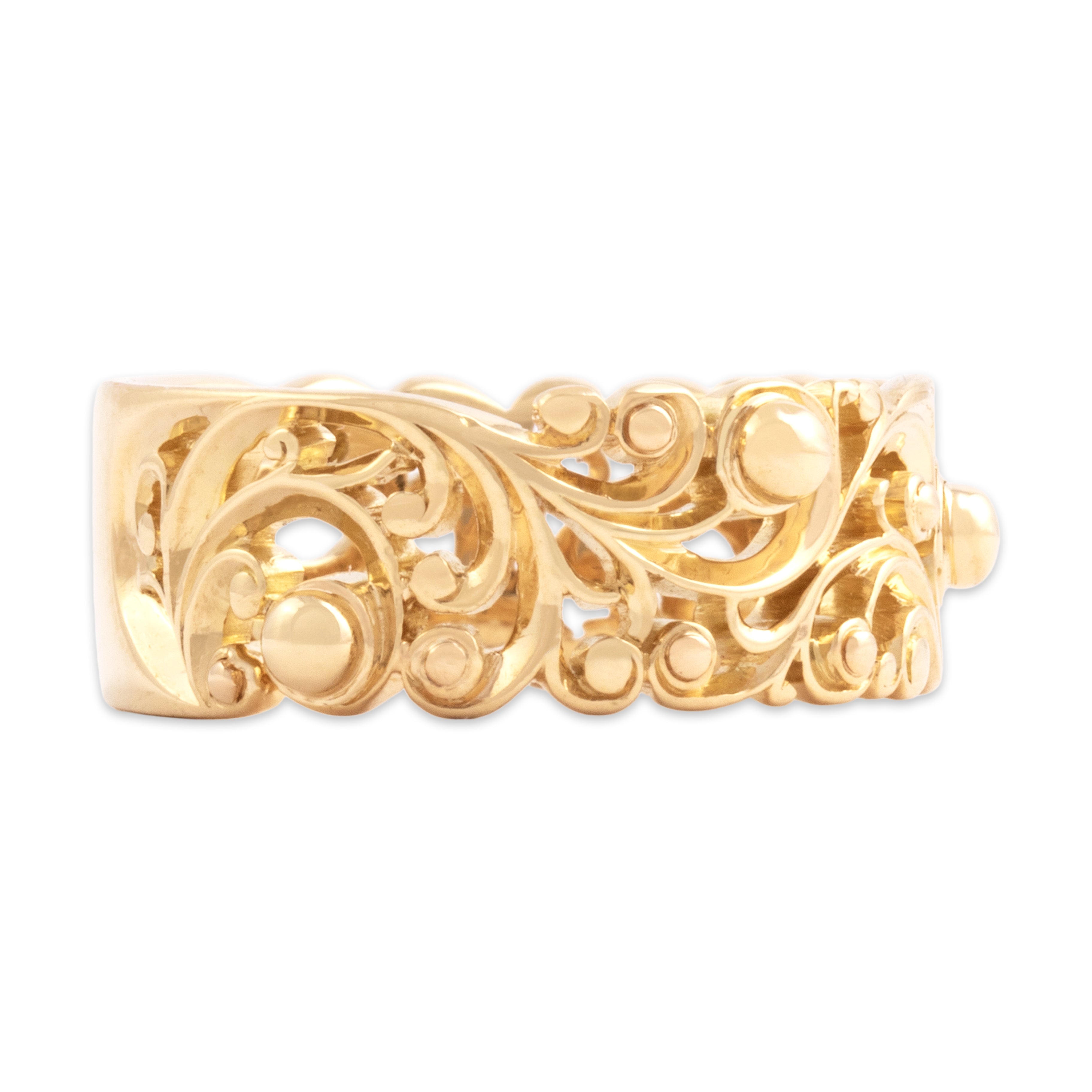 Vintage 18k Yellow Gold Open Natural Swirling Band Ring - detail view #1