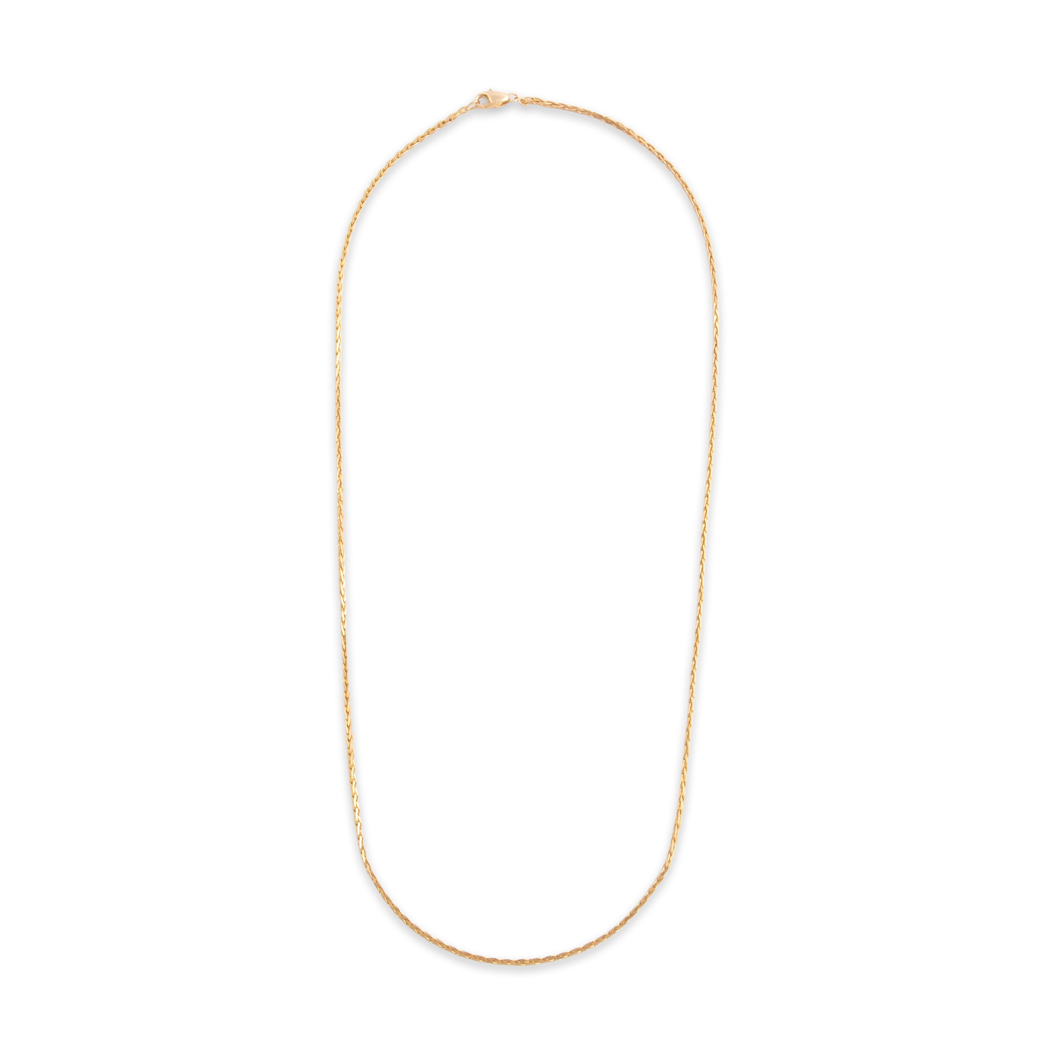 Vintage 14k Yellow Gold 1.2mm Boxy Wheat Chain - Overall view