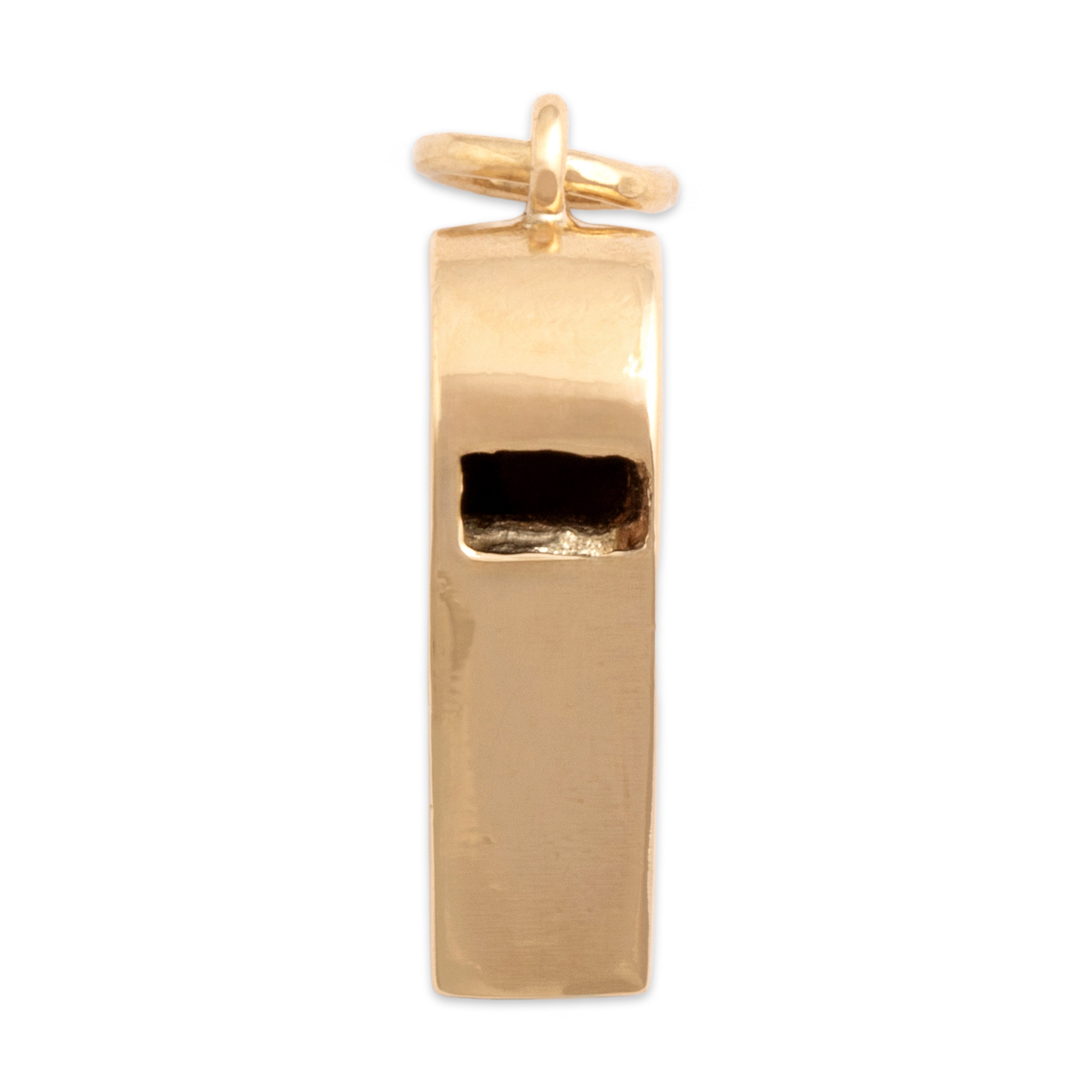 Vintage 14k Yellow Gold Adorable Functioning Whistle Charm / Pendant - detail view #1