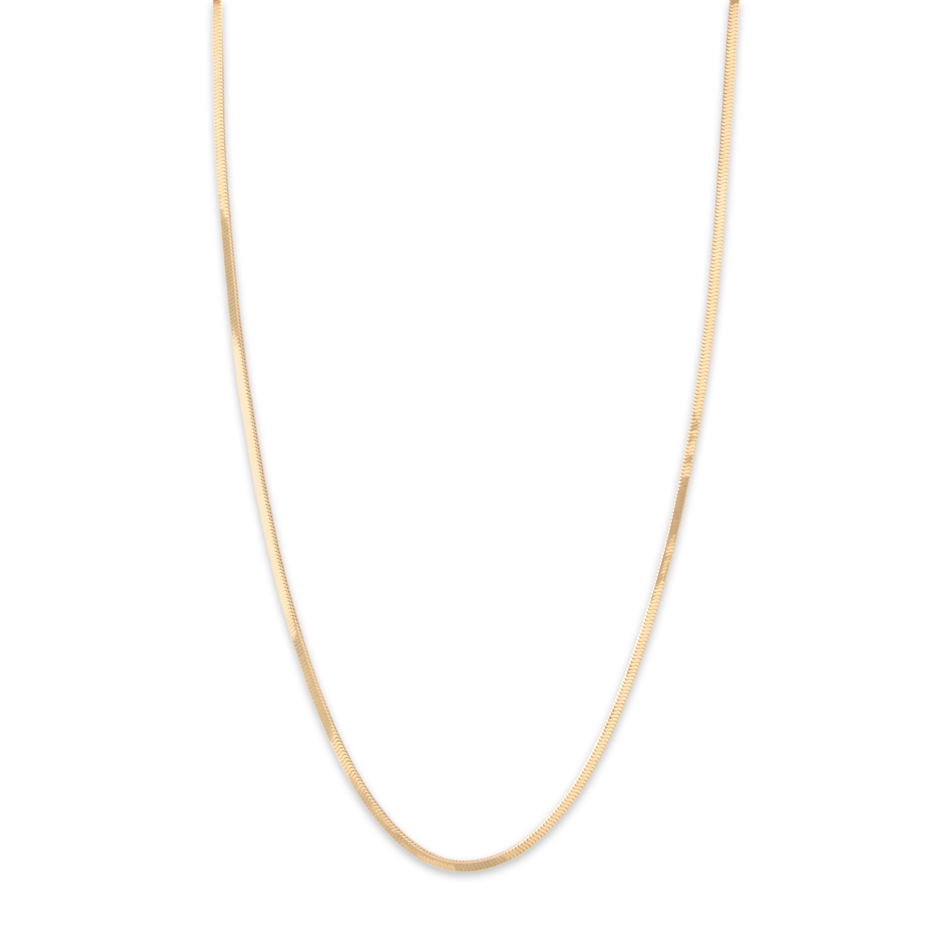 Vintage Substantial 14k Yellow Gold 2mm Squared Snake Chain - detail view #1