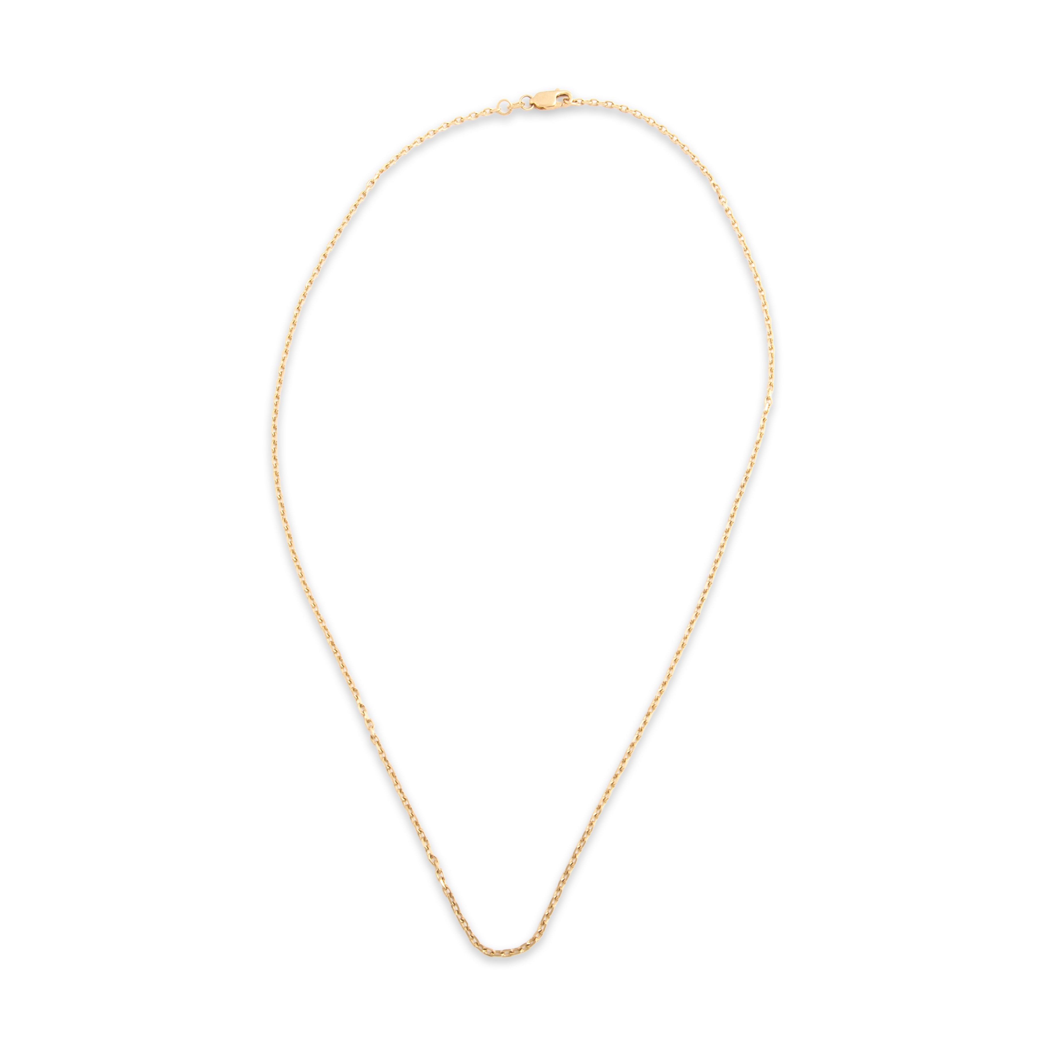 Vintage Peruvian 14k Yellow Gold 1.75mm Classic Cable Chain - Overall view