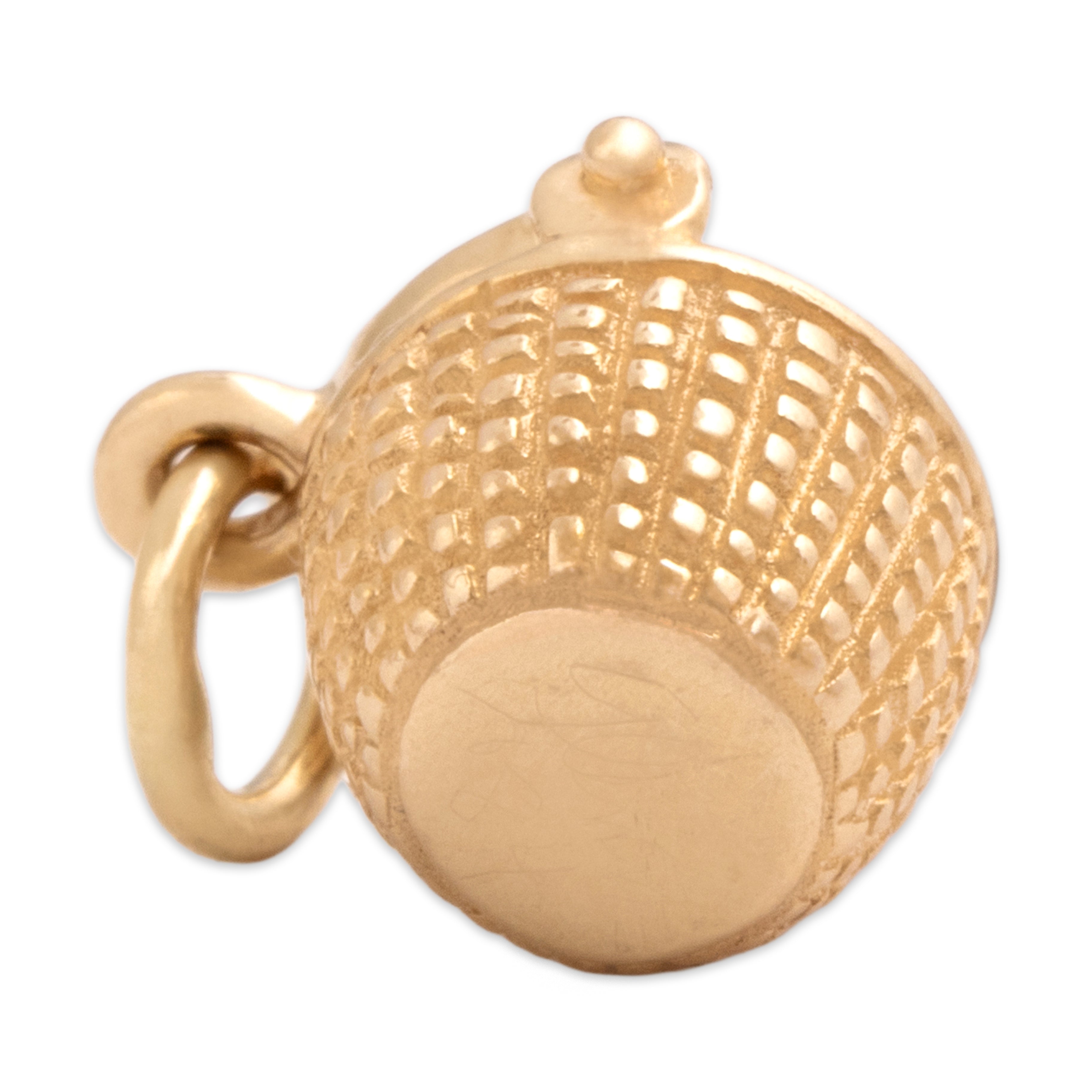 Vintage Small 14k Yellow Gold Swinging Nantucket Basket Charm / Pendant - detail view #1