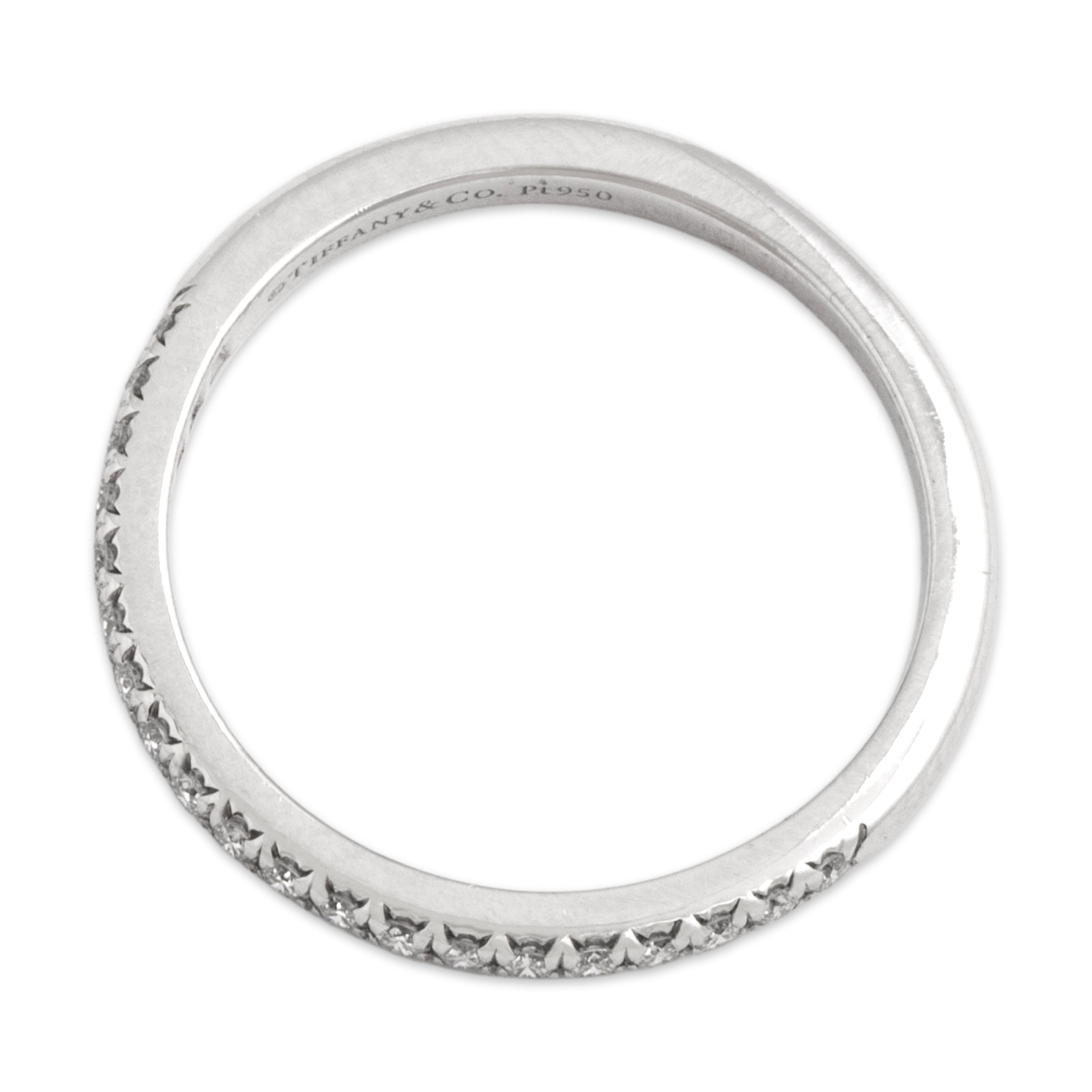 Estate Tiffany & Co. Platinum Diamond Classic Elegant Band Ring - Overall view