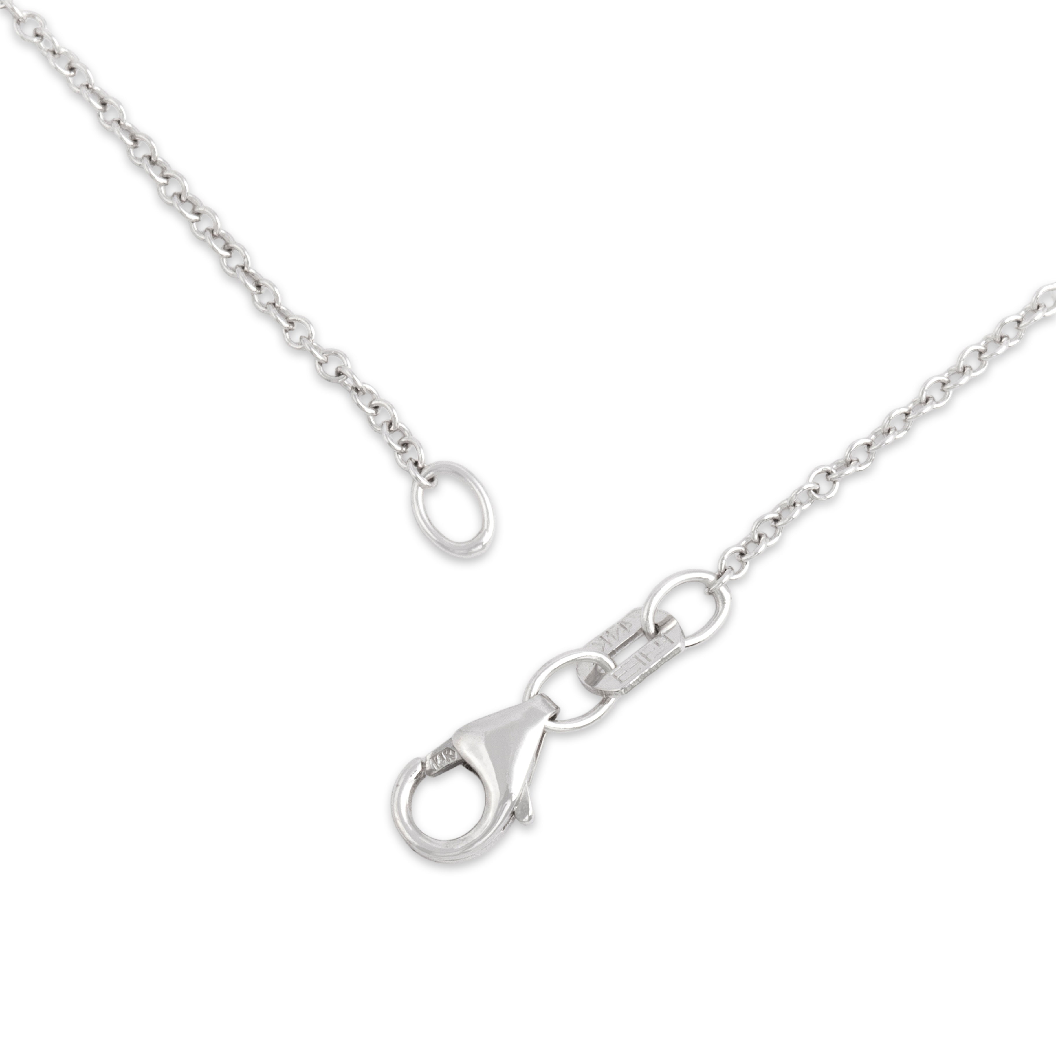 Vintage 14k White Gold 1.2mm Sleek Everyday Cable Adjustable Chain - clasp view