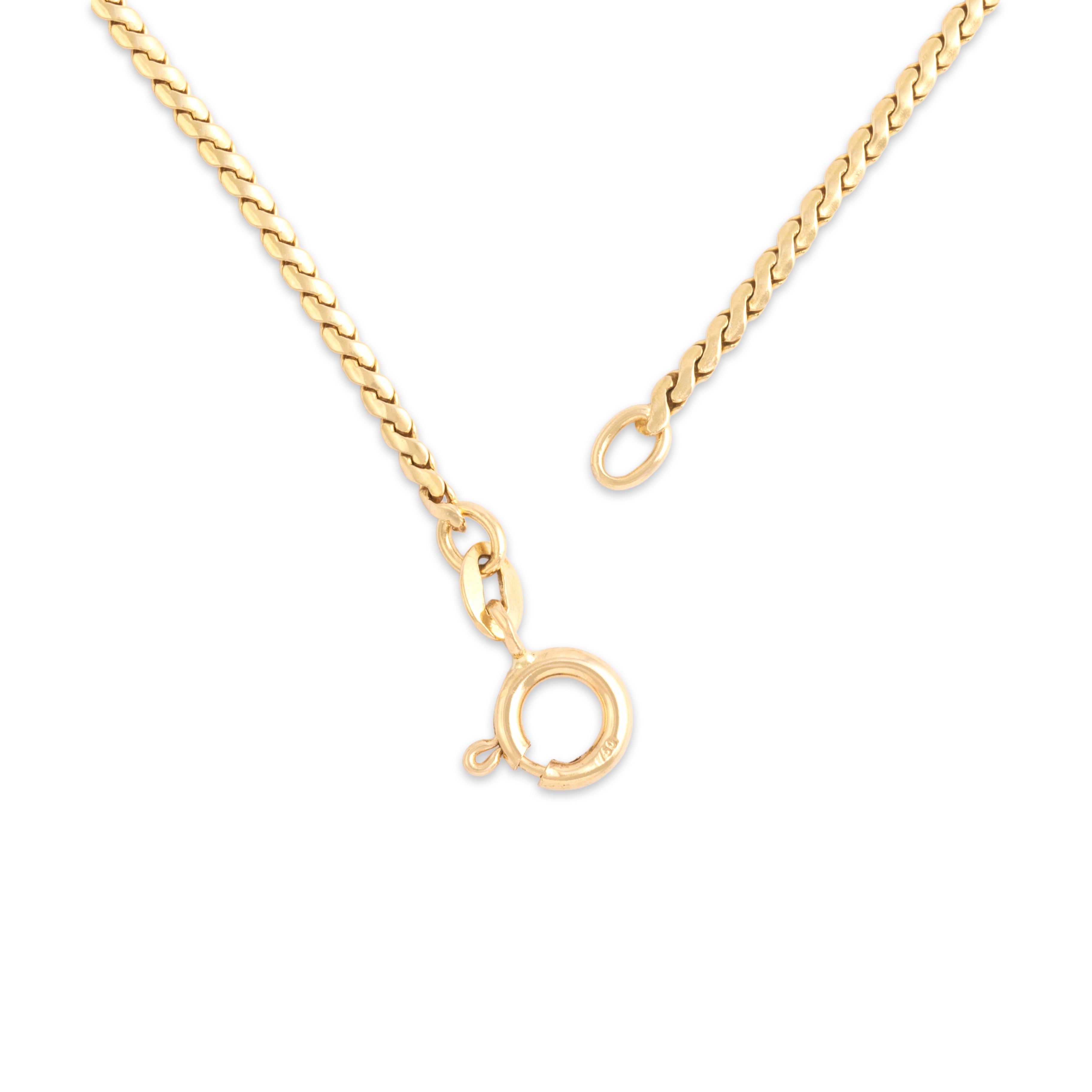 Vintage Substantial 18k Yellow Gold 1.8mm Serpentine Link Chain - clasp view