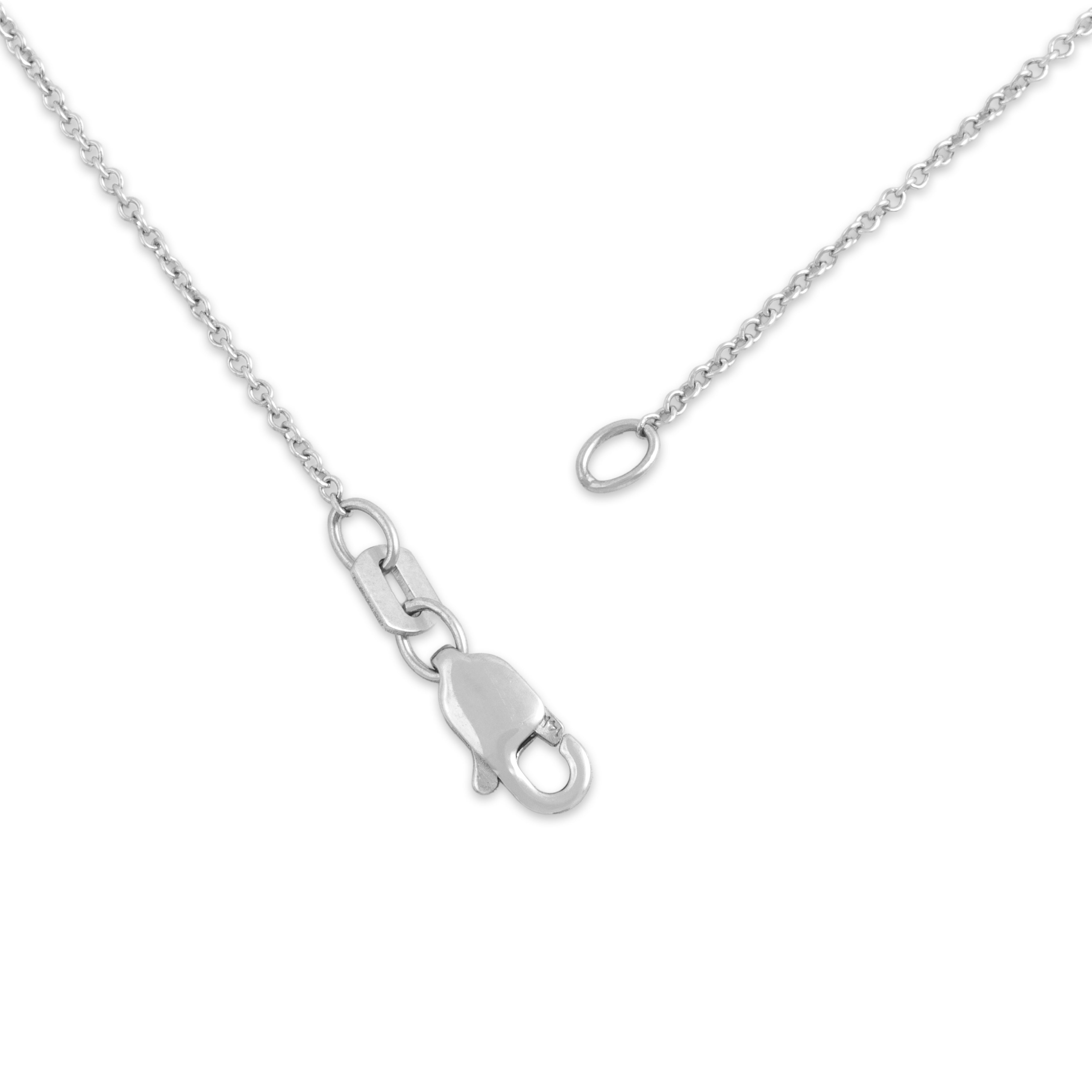 Vintage 14k White Gold 1mm Dainty Cable Chain - clasp view