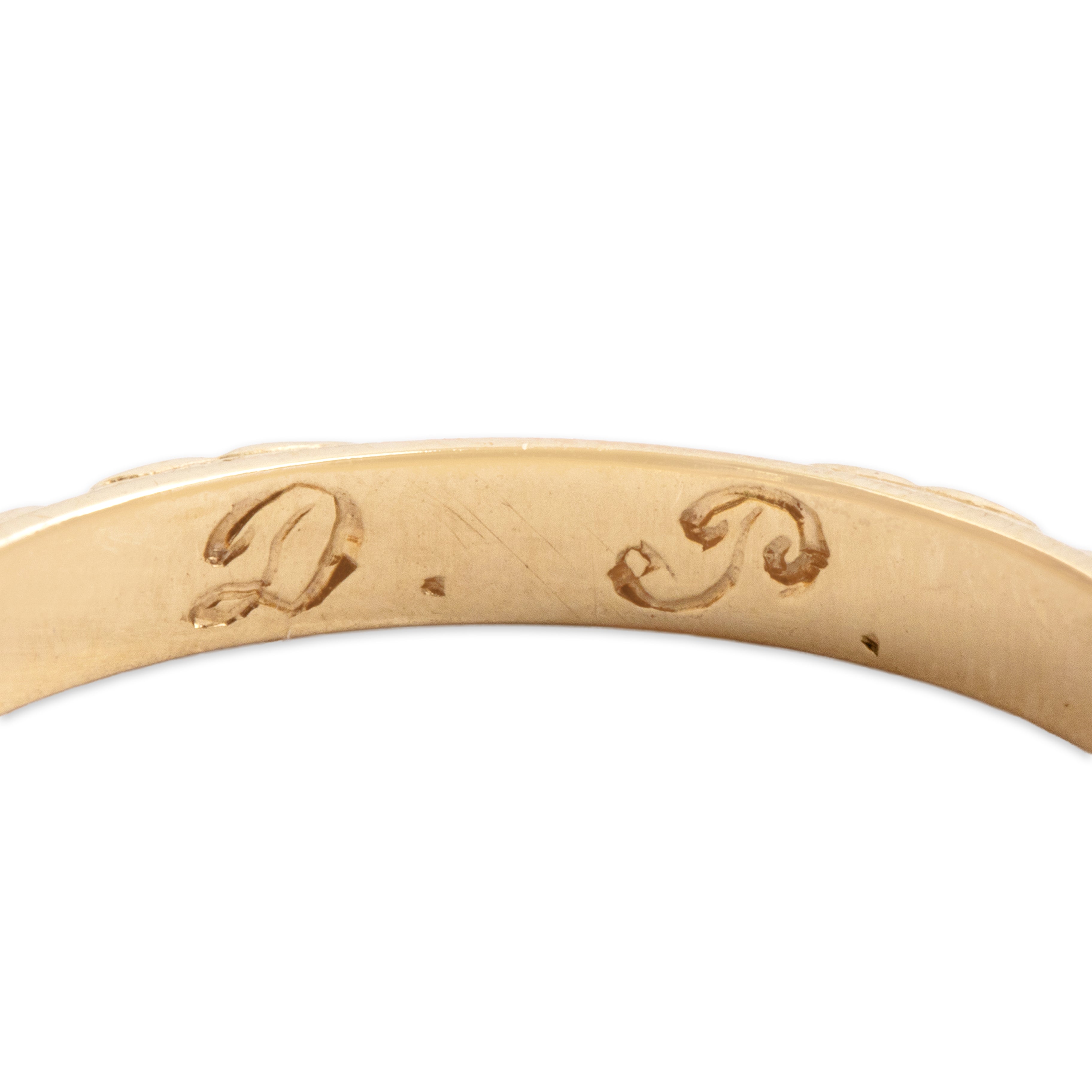 Vintage 14k Yellow Gold Classic Orange Blossom Eternity Band Ring - Hallmark view