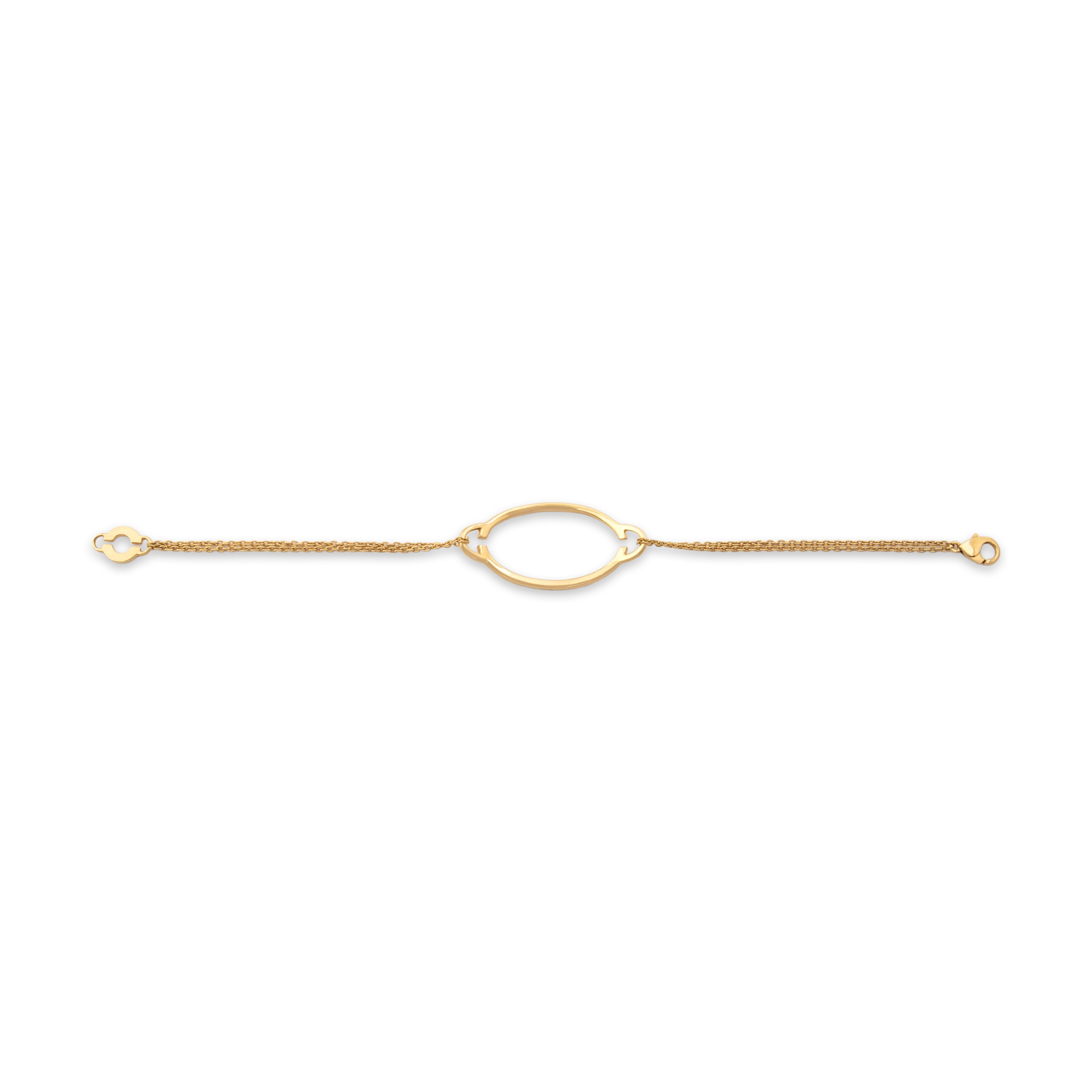 Estate 18k Yellow Gold Diamond Wonderful Open Oval Bracelet - Back view