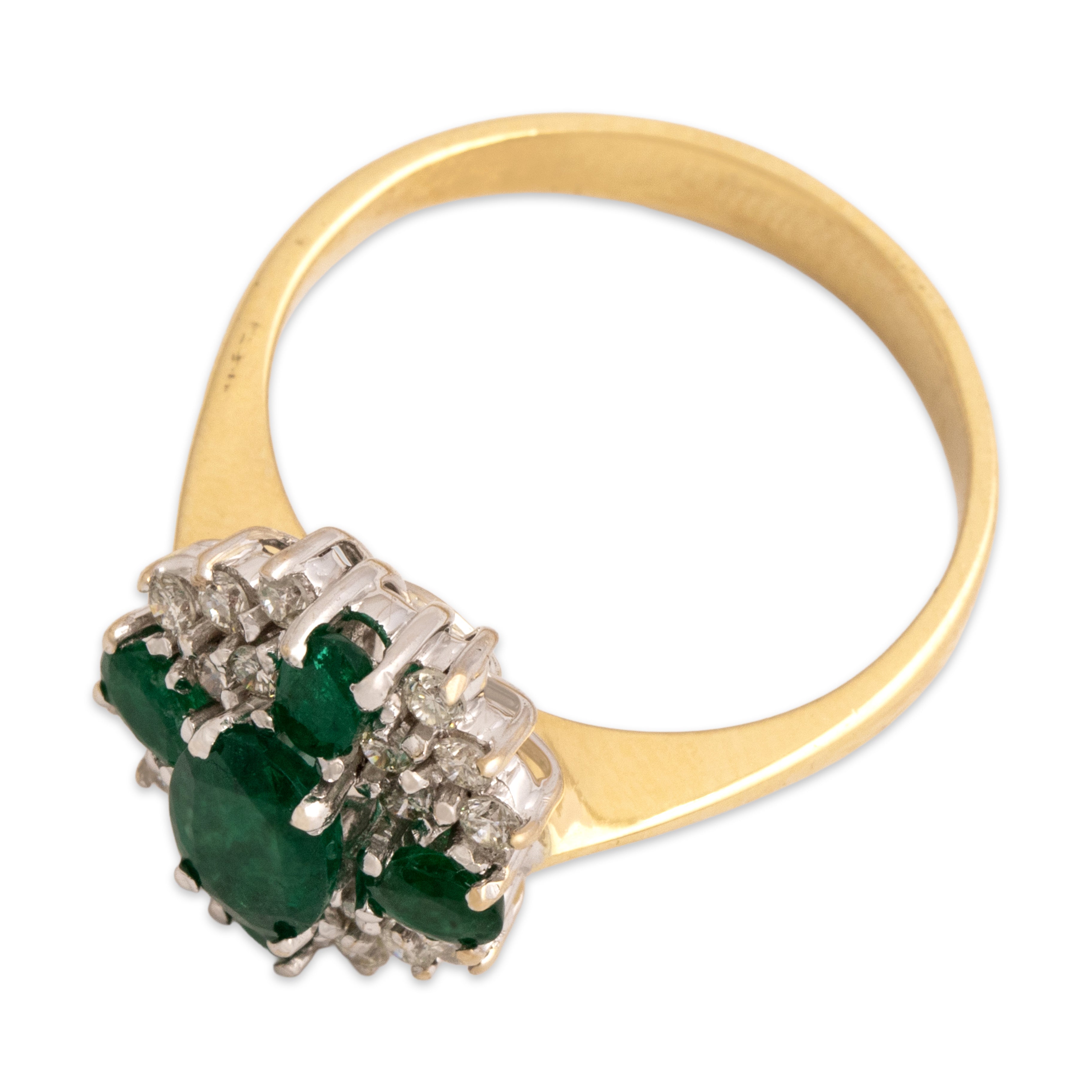 Vintage 18k Yellow & White Gold [Custom Carat] Spectacular Sparkling Cluster Ring - Overall view