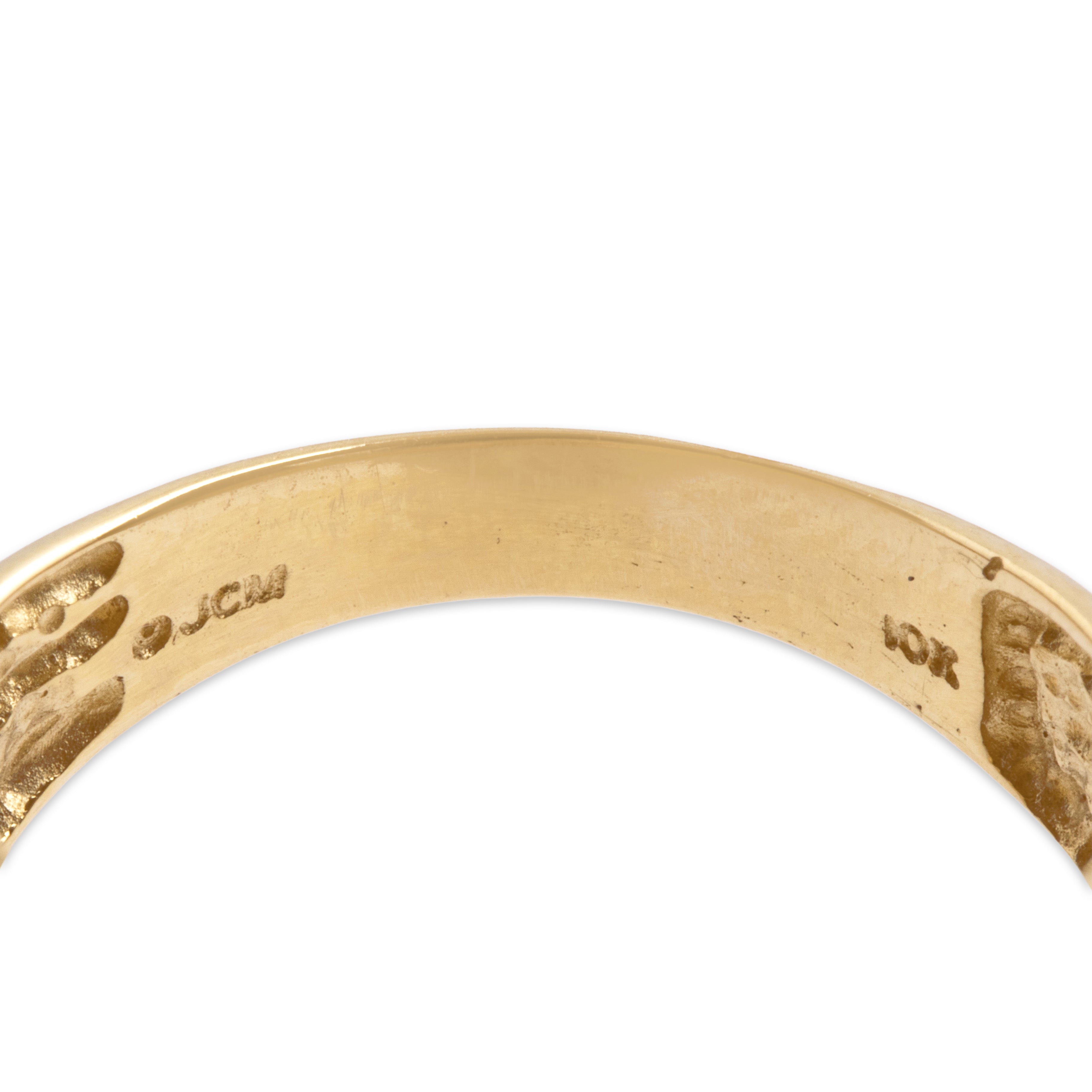Vintage 10k Yellow Gold 1.8cttw Pale Yellow Palmeira Honey Citrine Sunny Ribbed Trio Ring - Hallmark view
