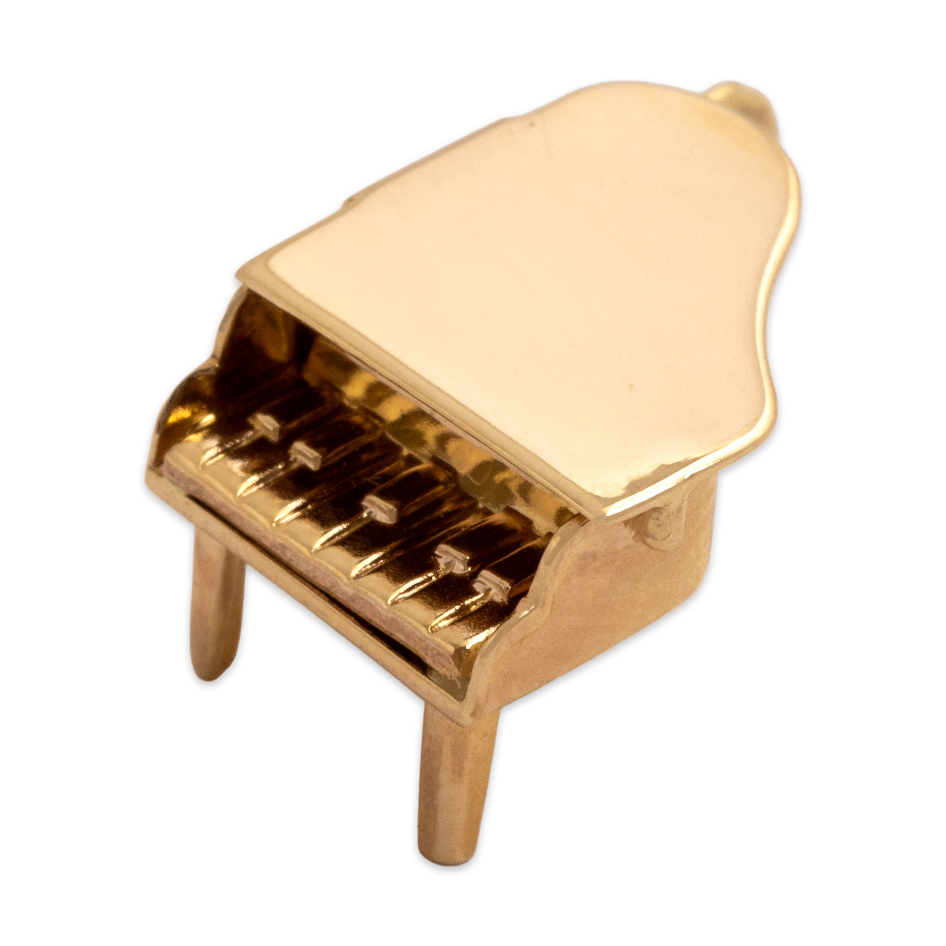 Vintage 14k Yellow Gold Articulated Grand Piano Charm / Pendant - detail view #3