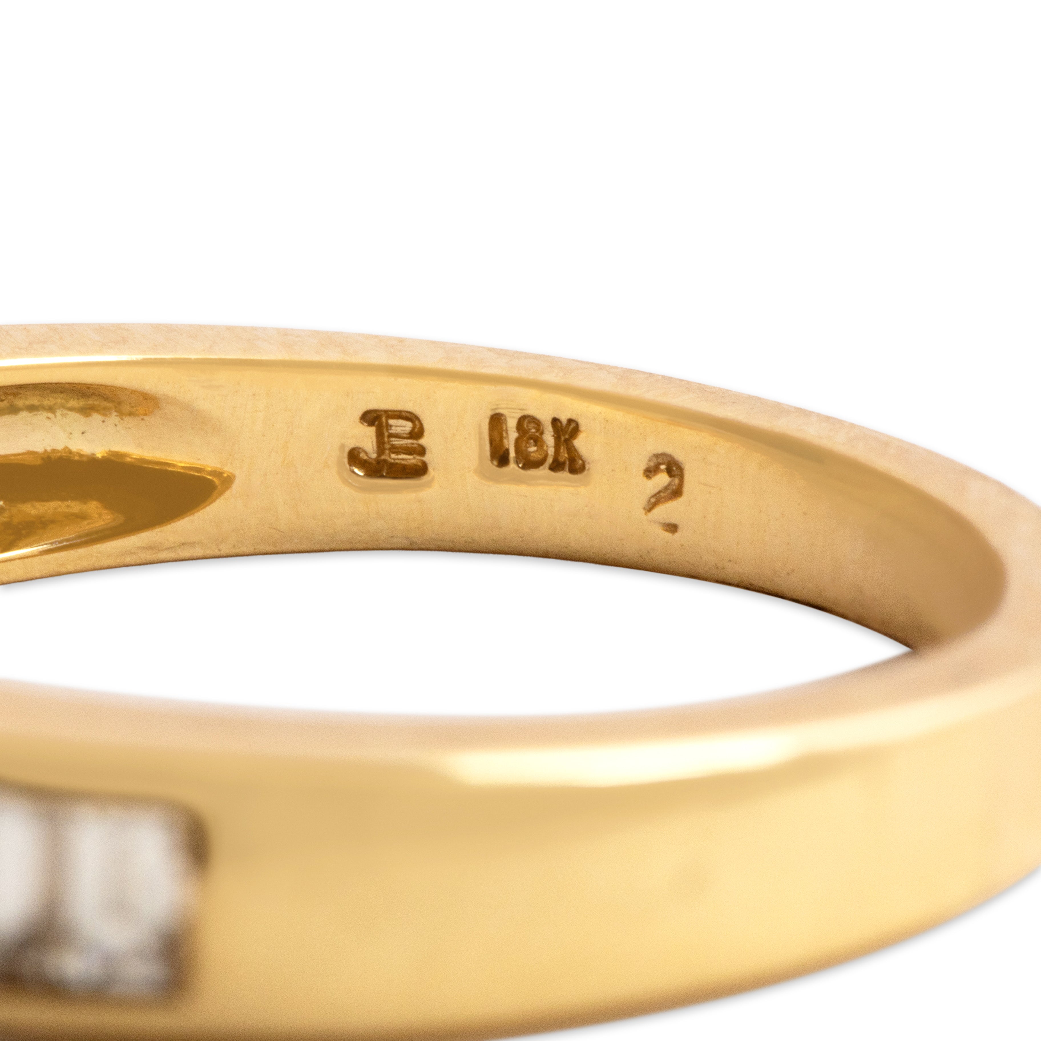 Vintage 18k Yellow Gold .54cttw Diamond Stylish Channel Ring - Hallmark view