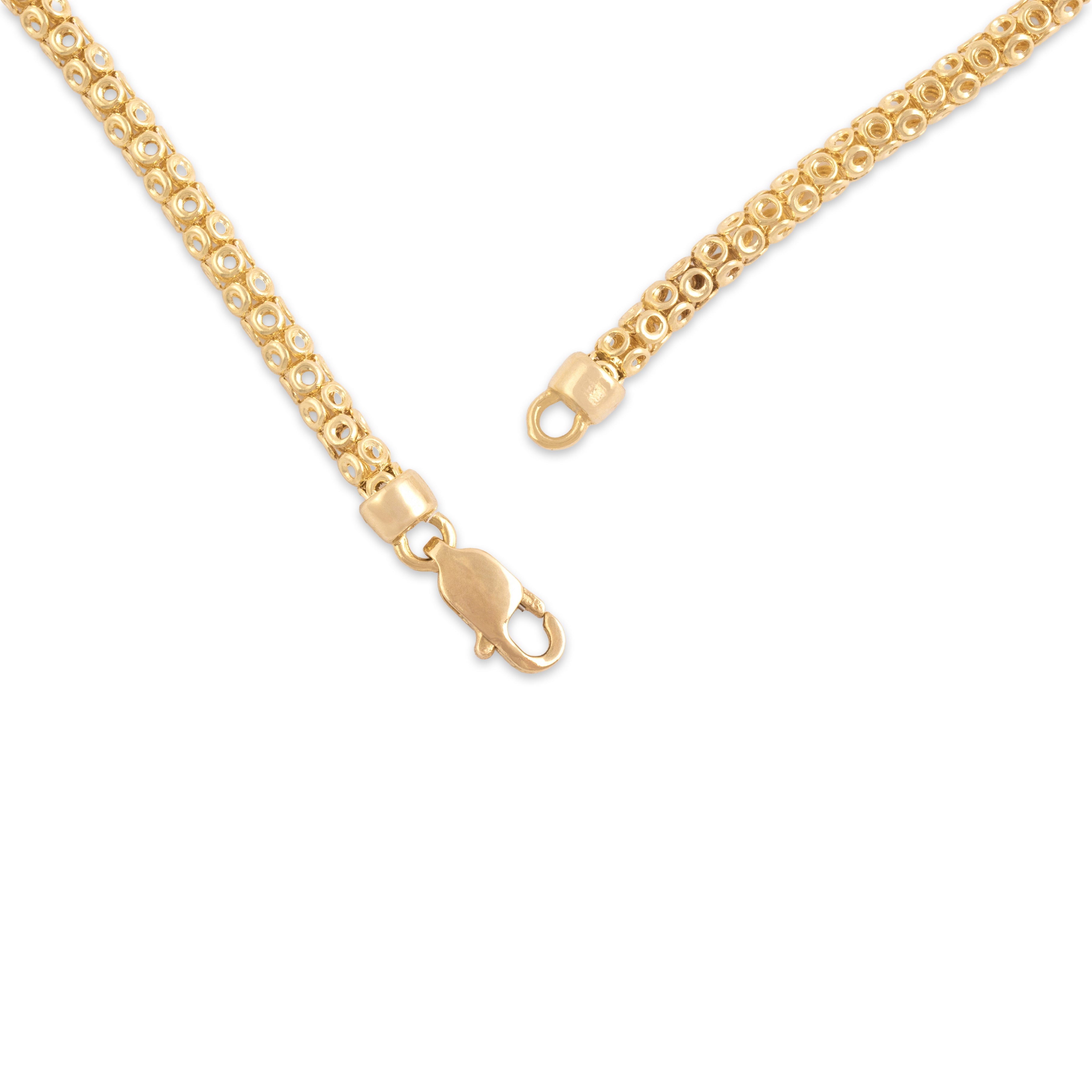 Vintage 14k Yellow Gold 3mm Chic Open Circle Link Chain - clasp view