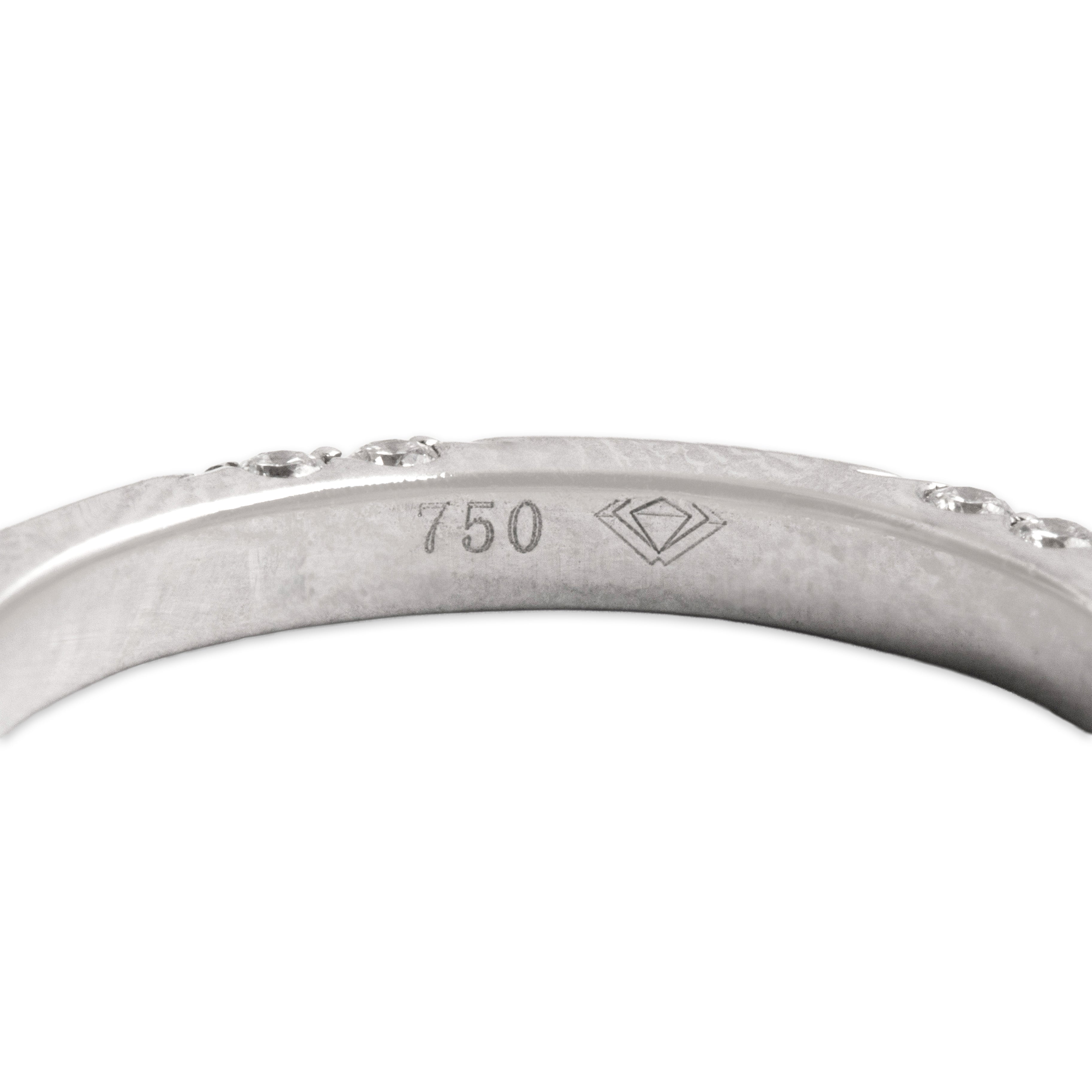 Estate 18k White Gold .55cttw Diamond Sparkle Cluster Eternity Band Ring - Hallmark view