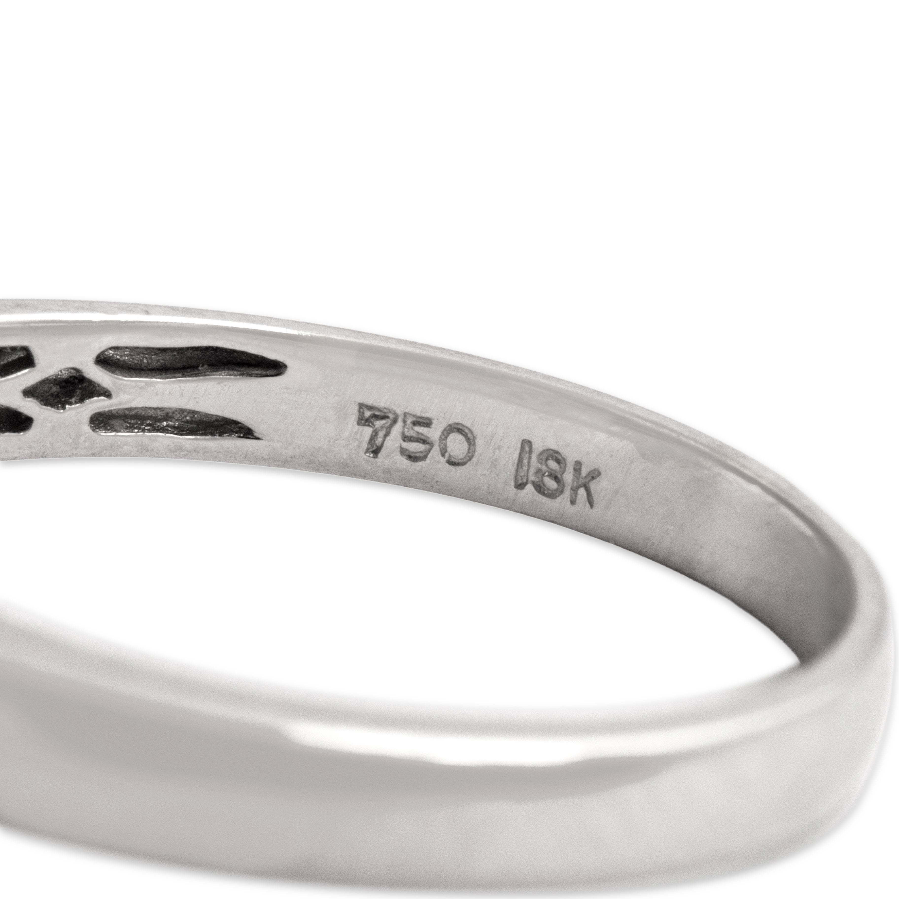 Estate 18k White Gold Diamond Chic Sparkling Quatrefoil Ring - Hallmark view
