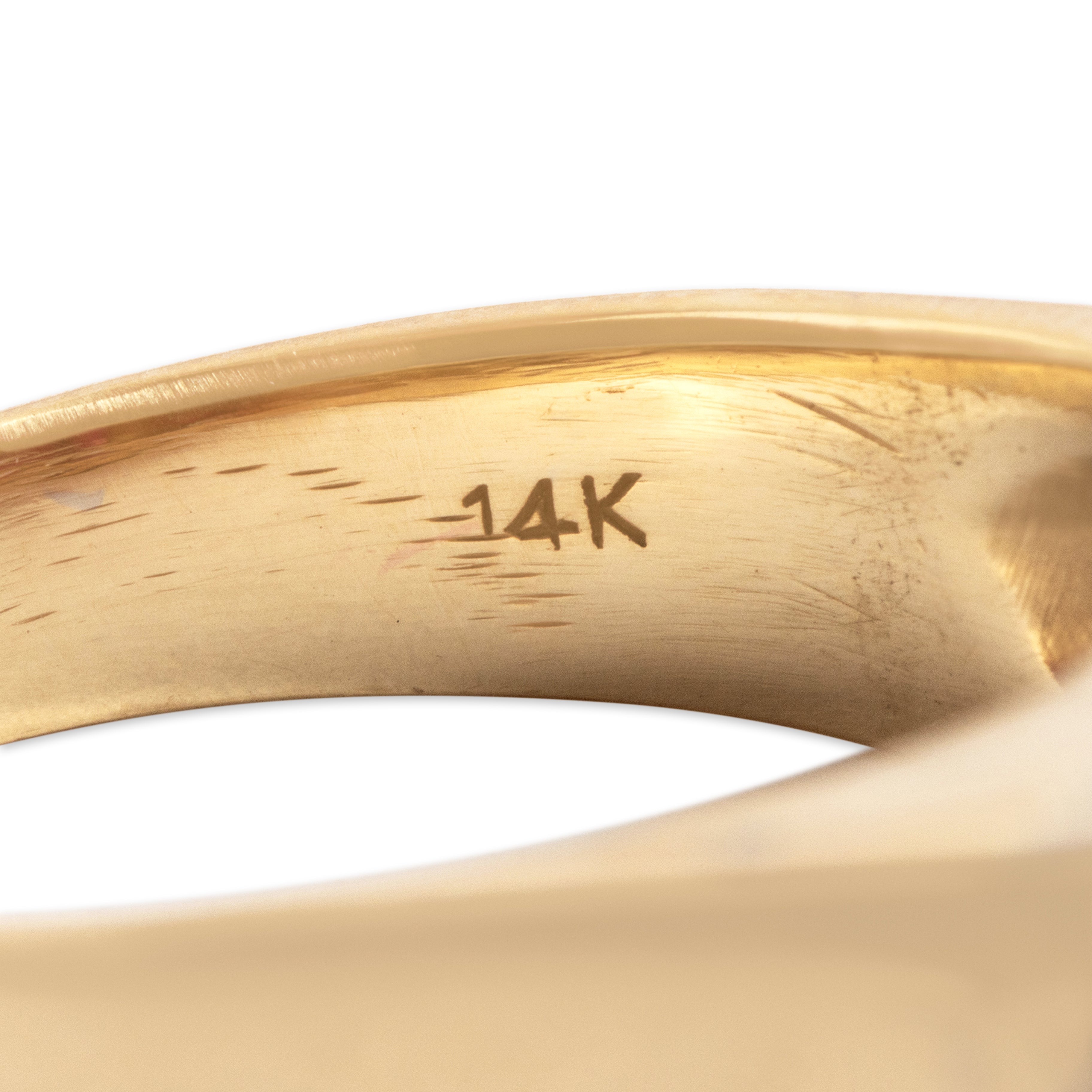 Vintage 14k Yellow Gold 1.67cttw Ruby Bold Trio Bar Ring - Hallmark view