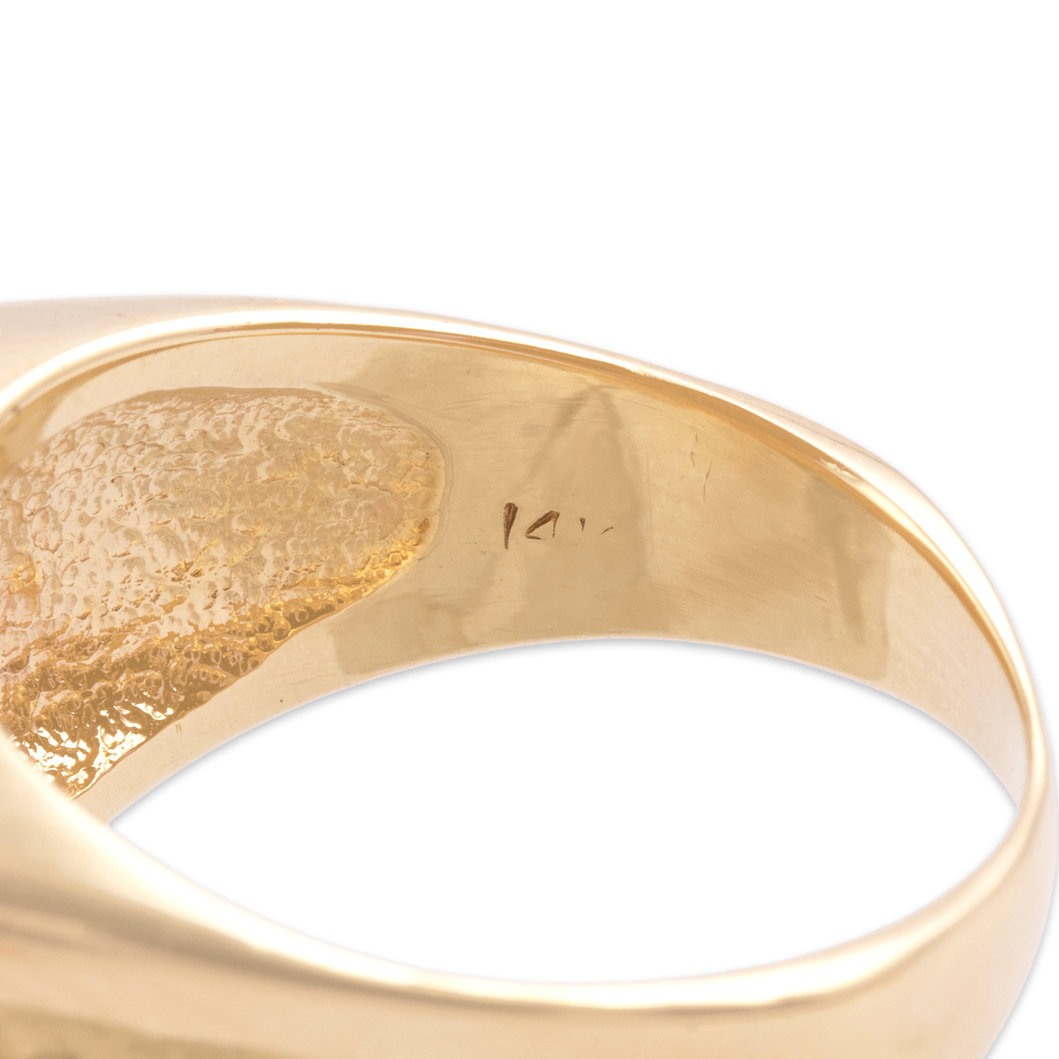 Vintage Heavy 14k & 22k Yellow Gold Naturalistic Nugget Ring - Hallmark view