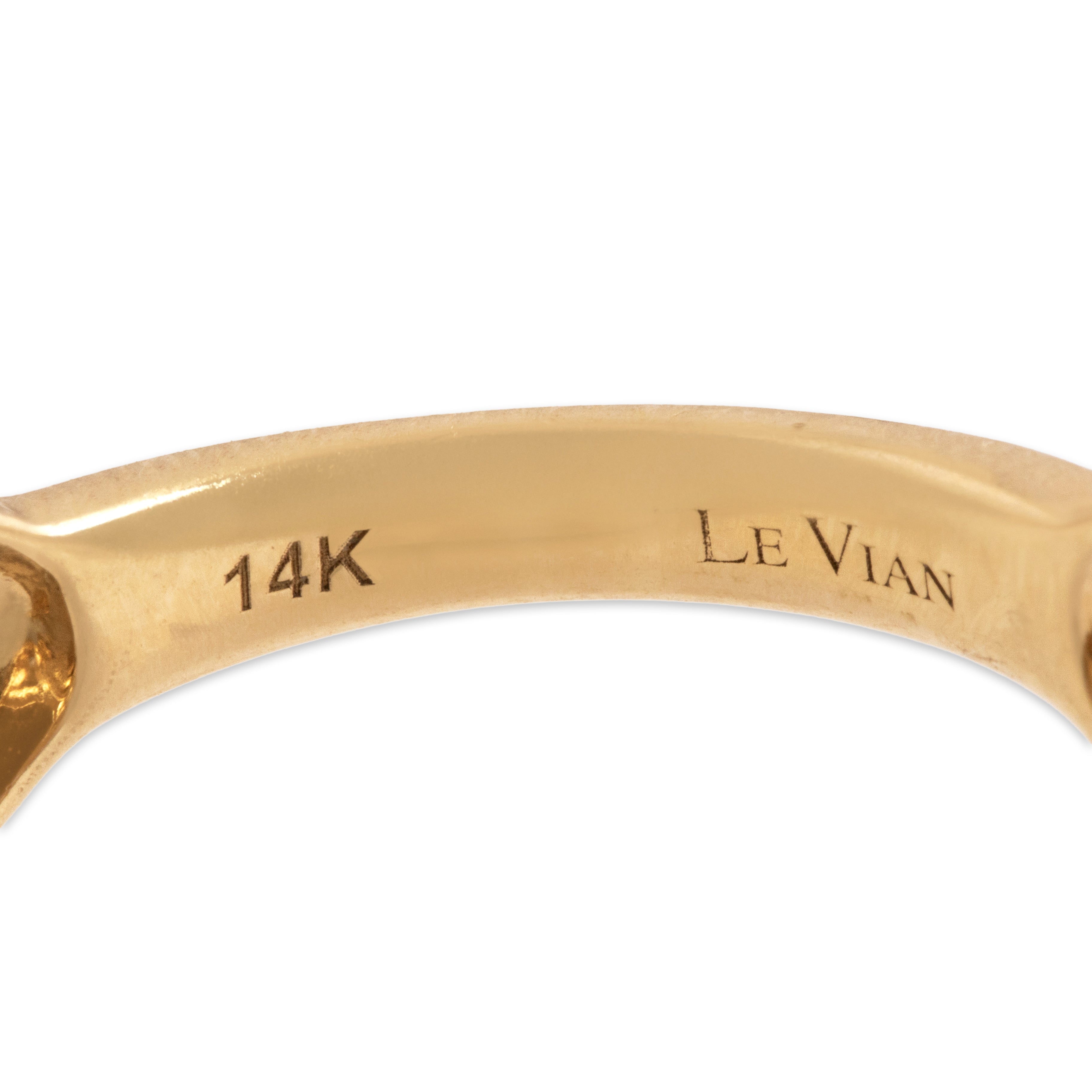 Estate 14k Yellow Gold Champagne Diamond Chain Link Ring - Hallmark view