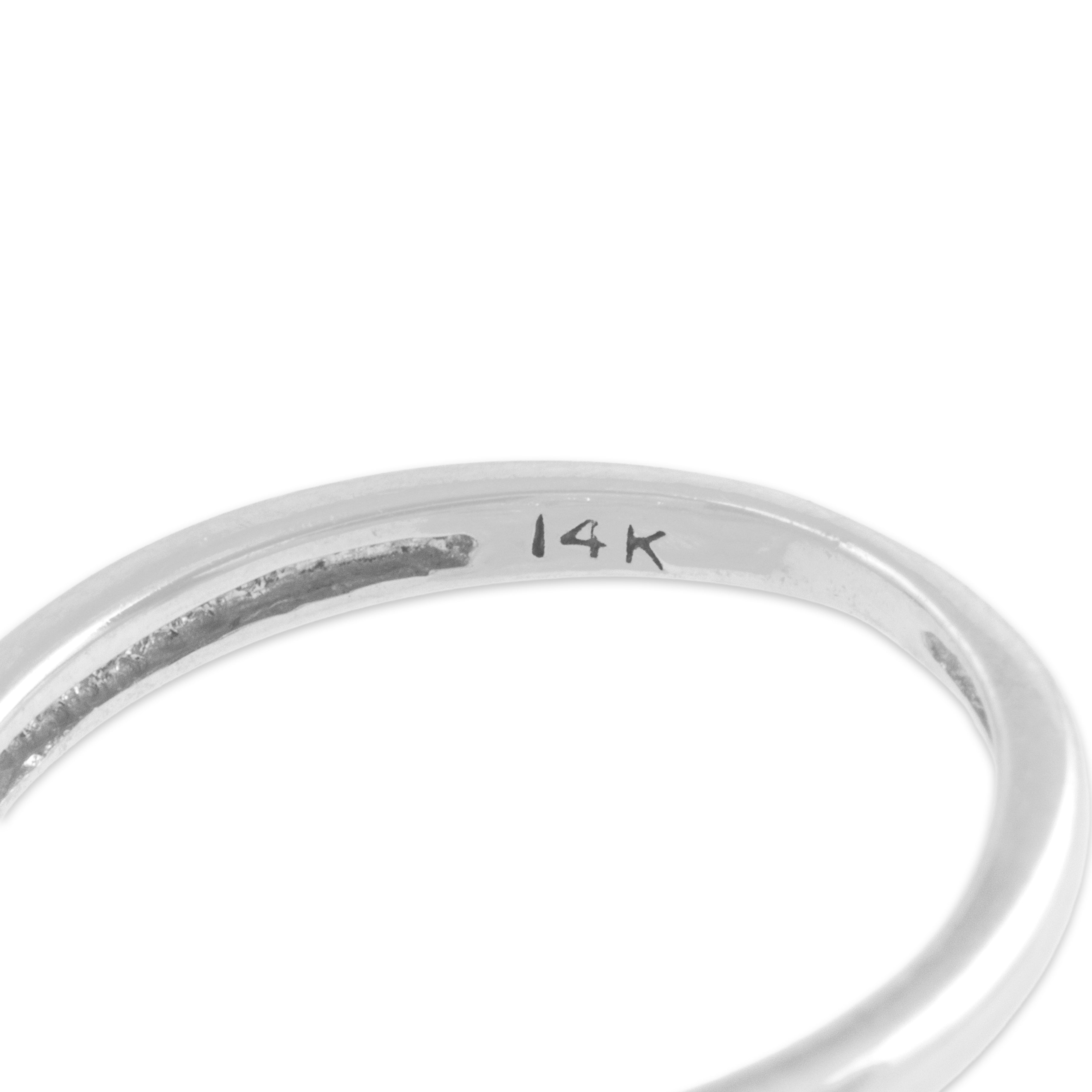 Vintage 14k White Gold Diamond Open Trefoil Knot Ring  - Hallmark view
