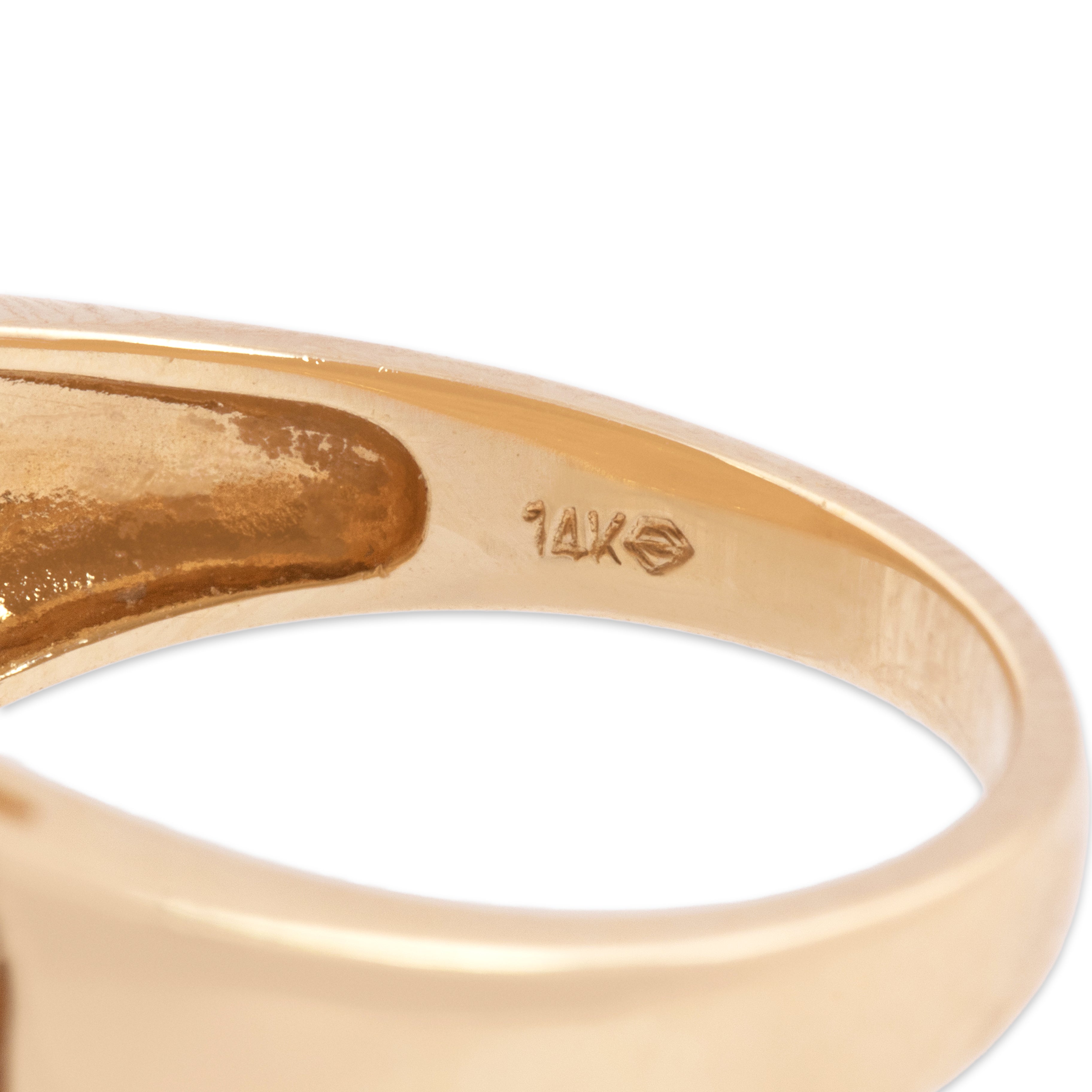 Vintage Large 14k Yellow Gold 5.33cttw Citrine Bright Teardrop Cocktail Ring - Hallmark view