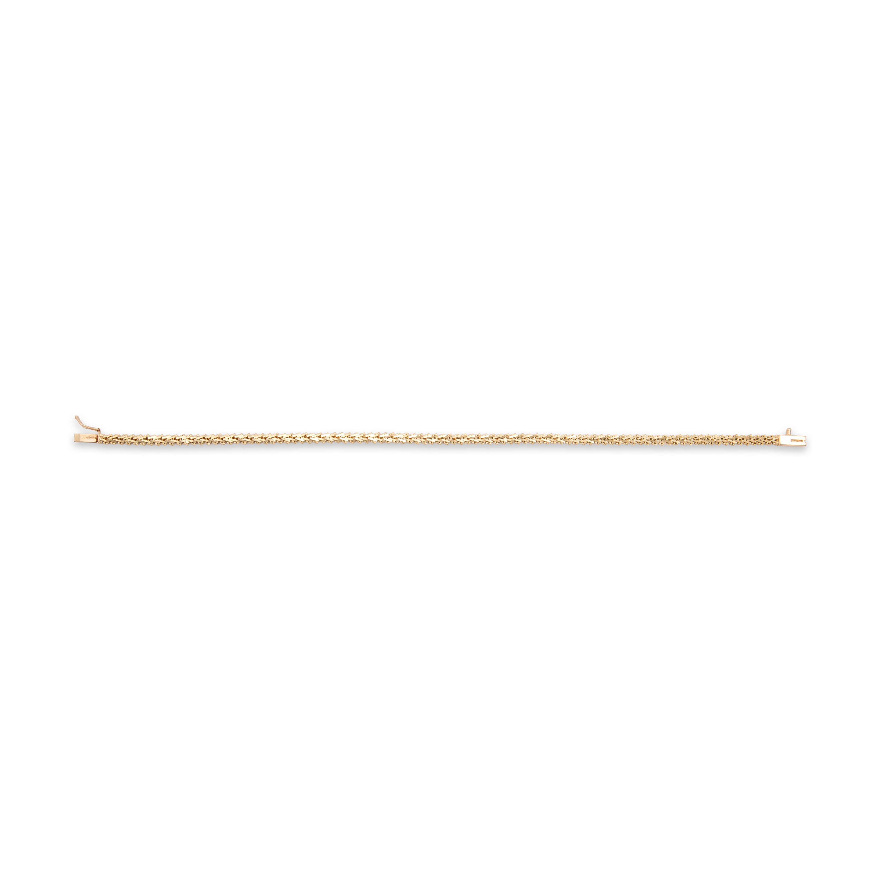 Vintage 14k Yellow Gold Stackable Geometric Link Bracelet - Back view