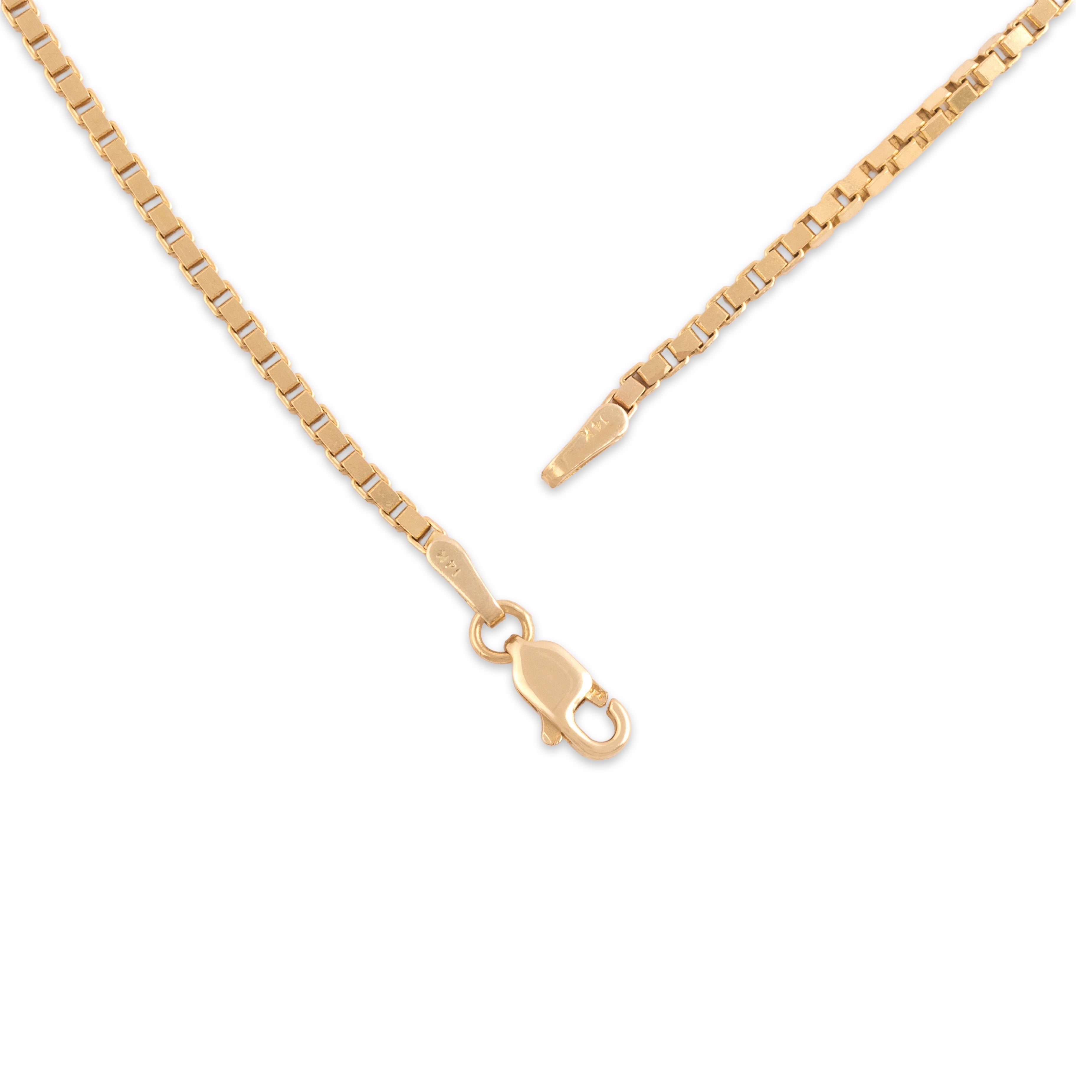 Vintage 14k Yellow Gold 1.6mm Dimensional Box Chain - clasp view