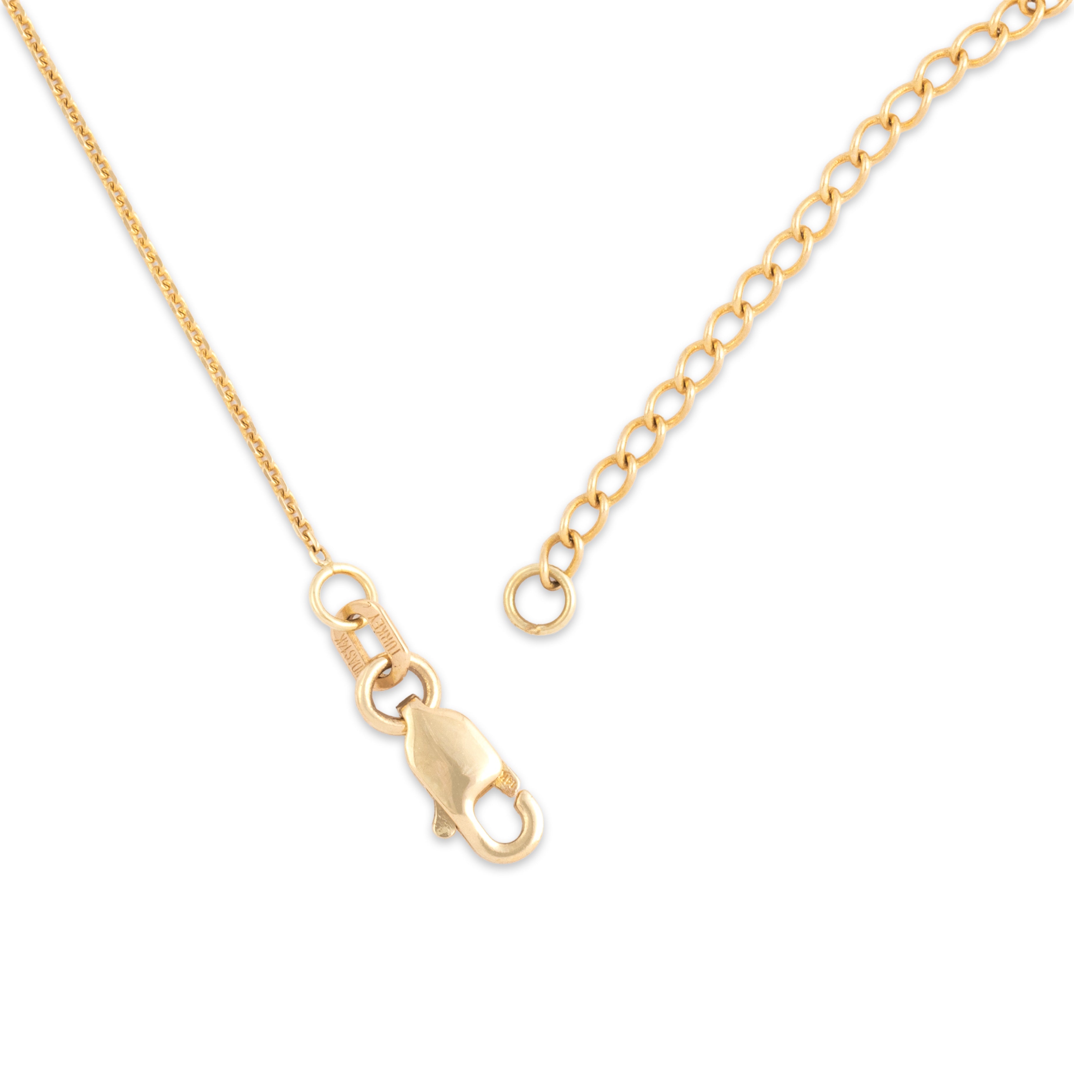 Estate 14k Yellow Gold Funky Open Disc Adjustable Necklace - clasp view