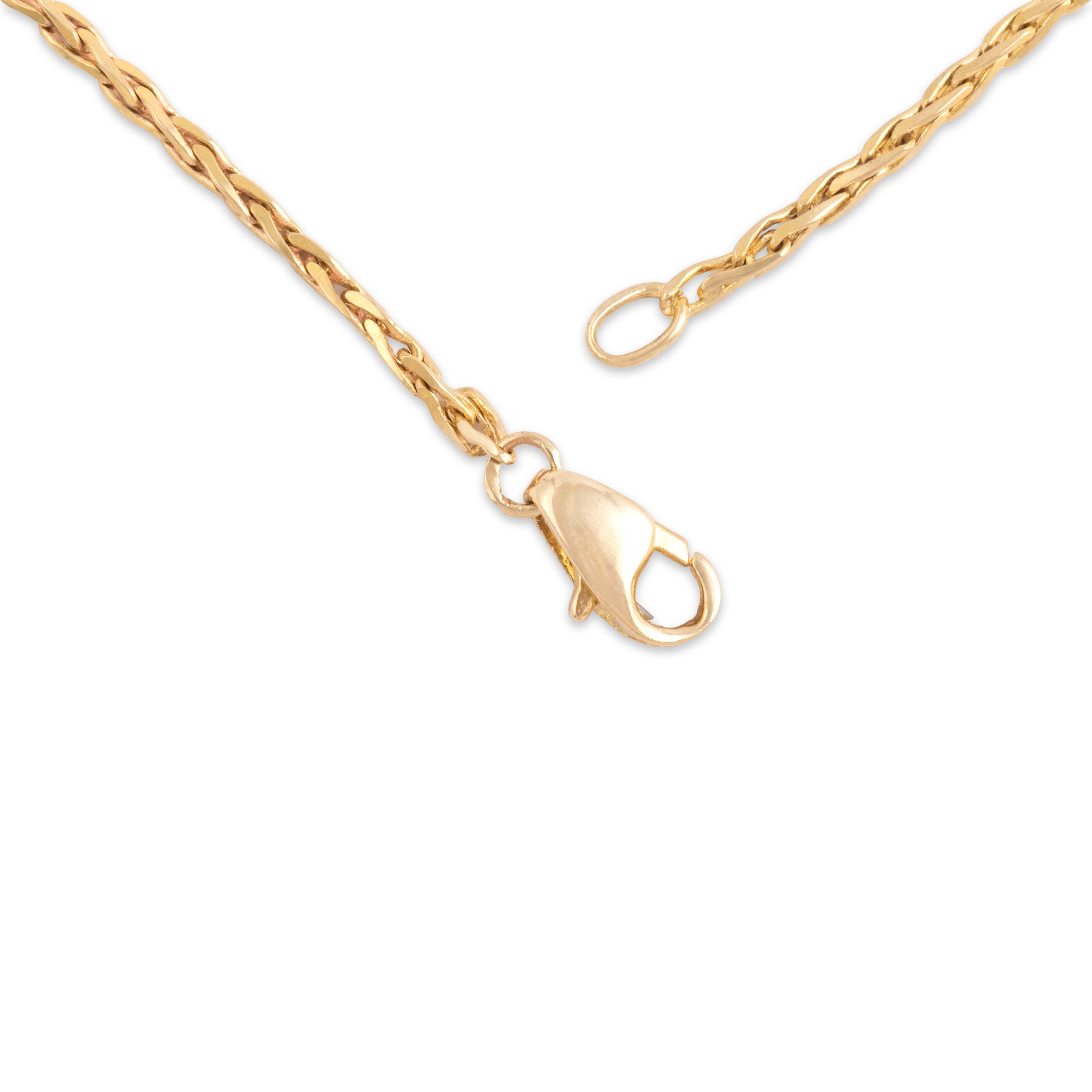 Vintage 14k Yellow Gold 1.2mm Boxy Wheat Chain - clasp view