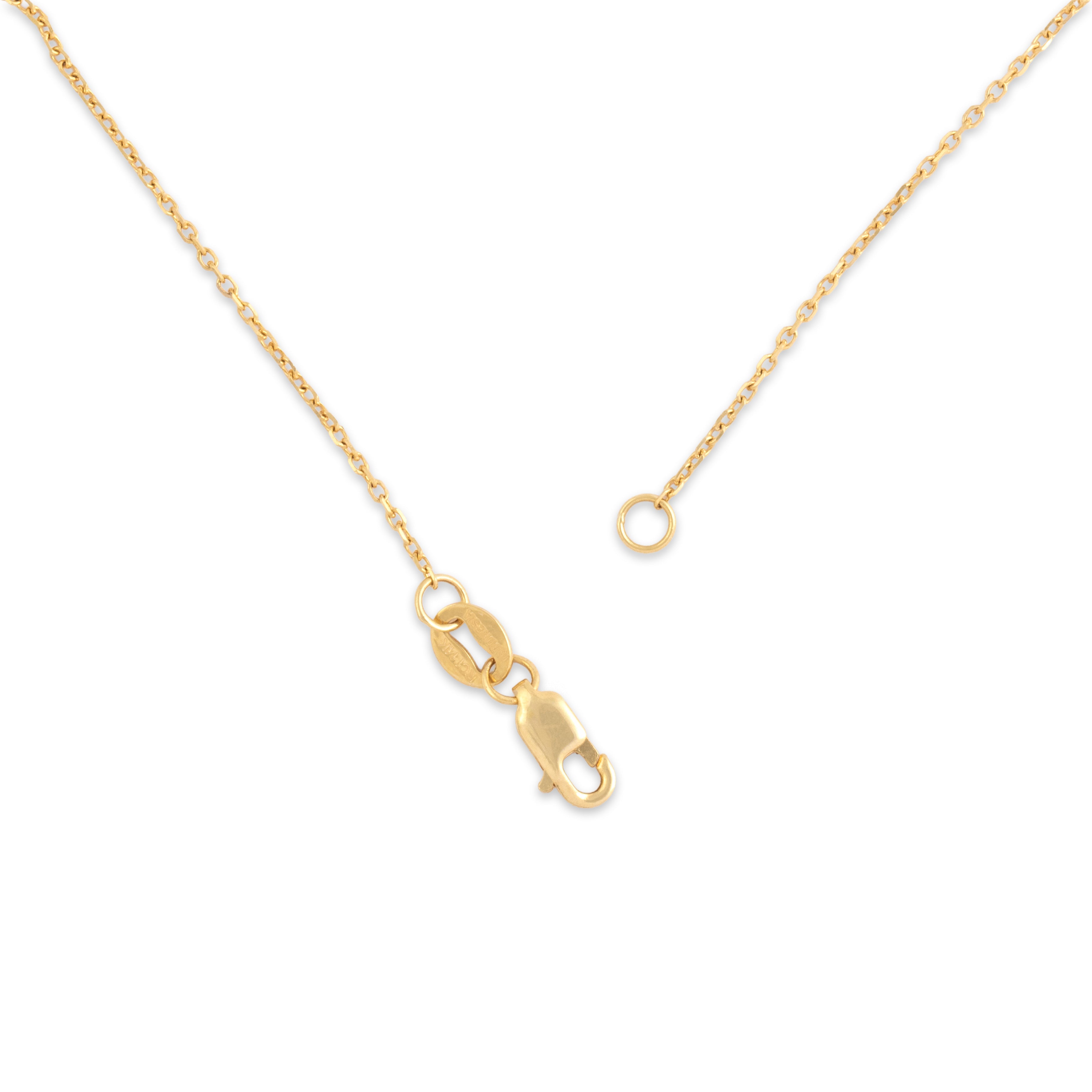 Estate 14k Yellow Gold .85mm Dainty Cable Chain - clasp view
