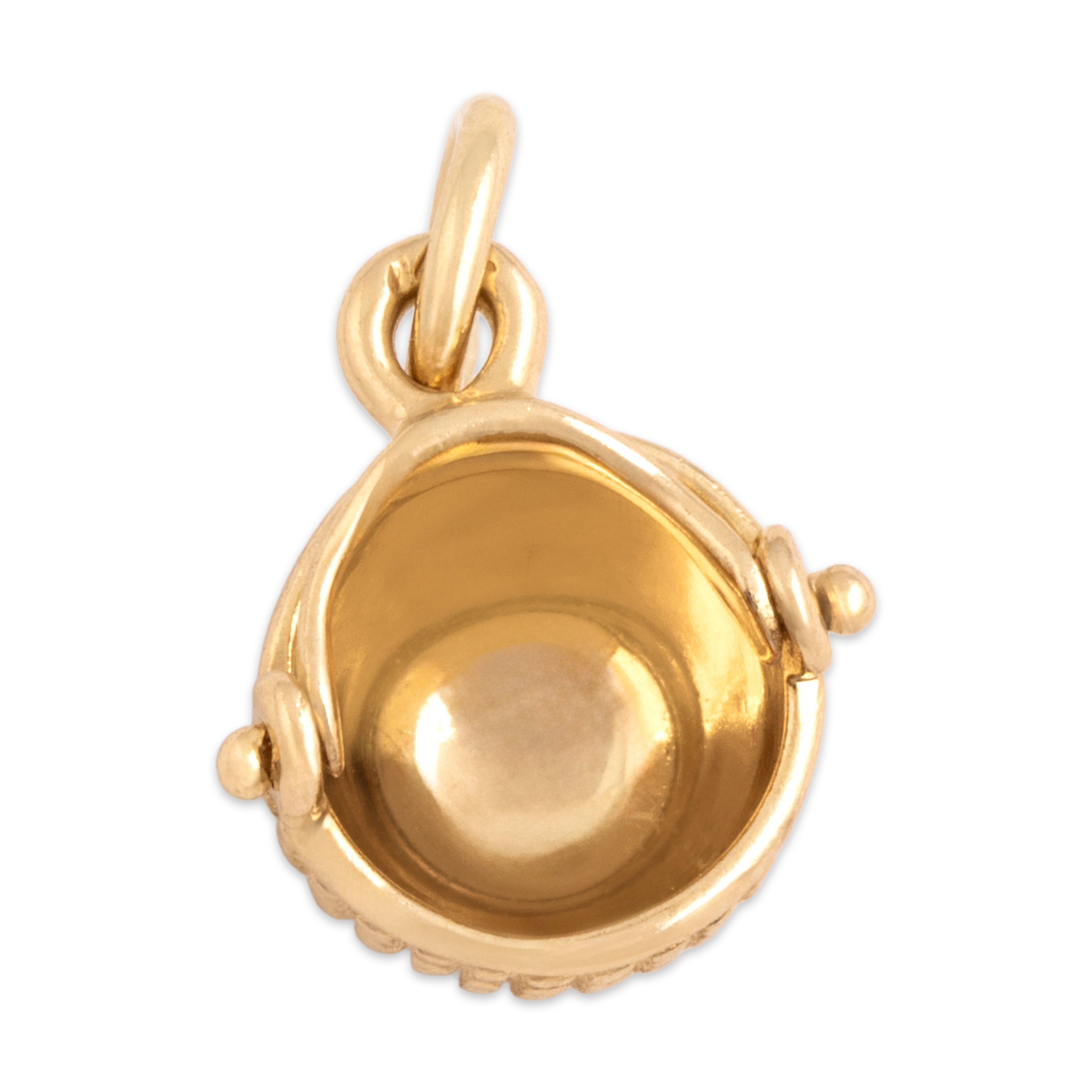 Vintage Small 14k Yellow Gold Swinging Nantucket Basket Charm / Pendant - detail view #2