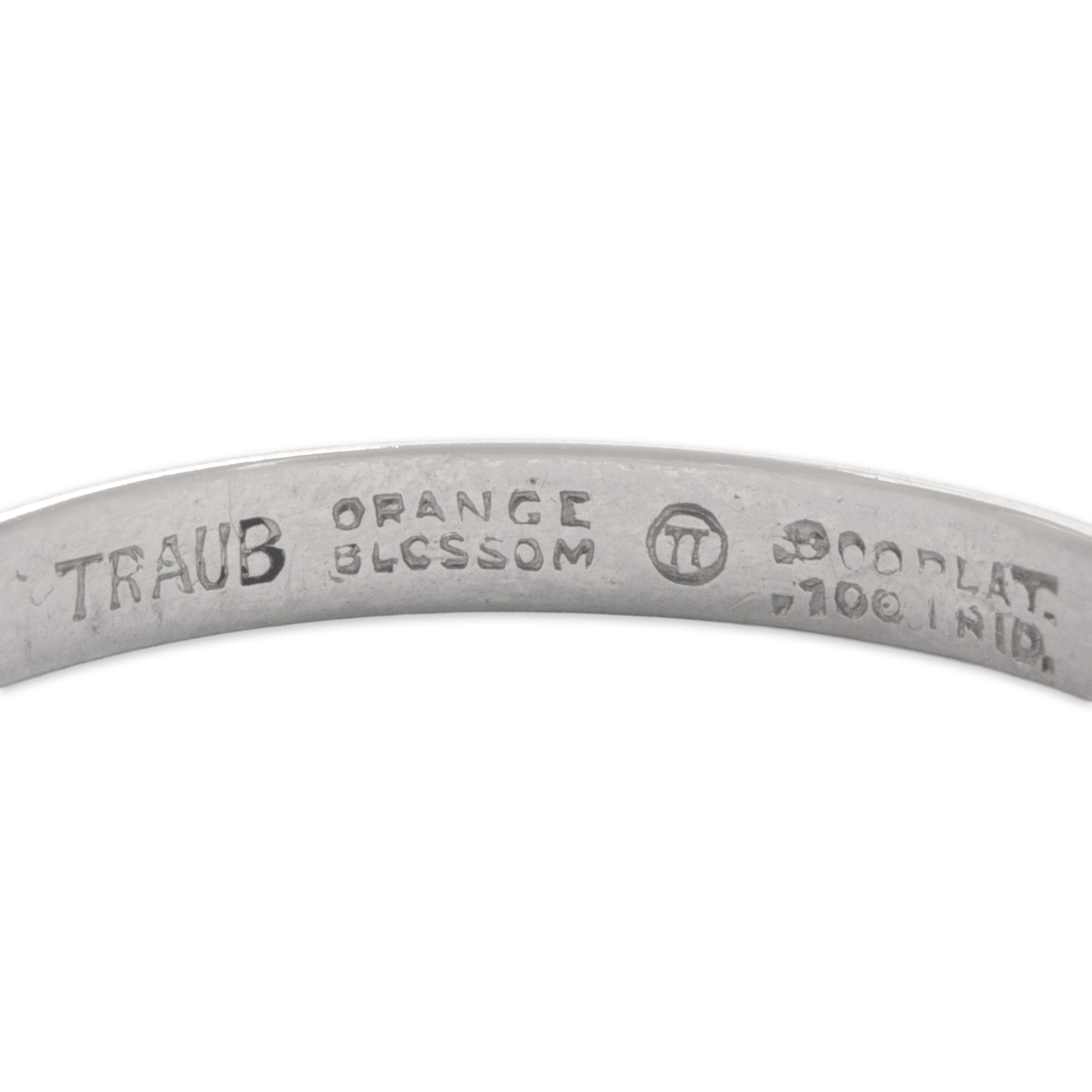 Antique Traub Platinum Orange Blossom Eternity Band Ring - Hallmark view