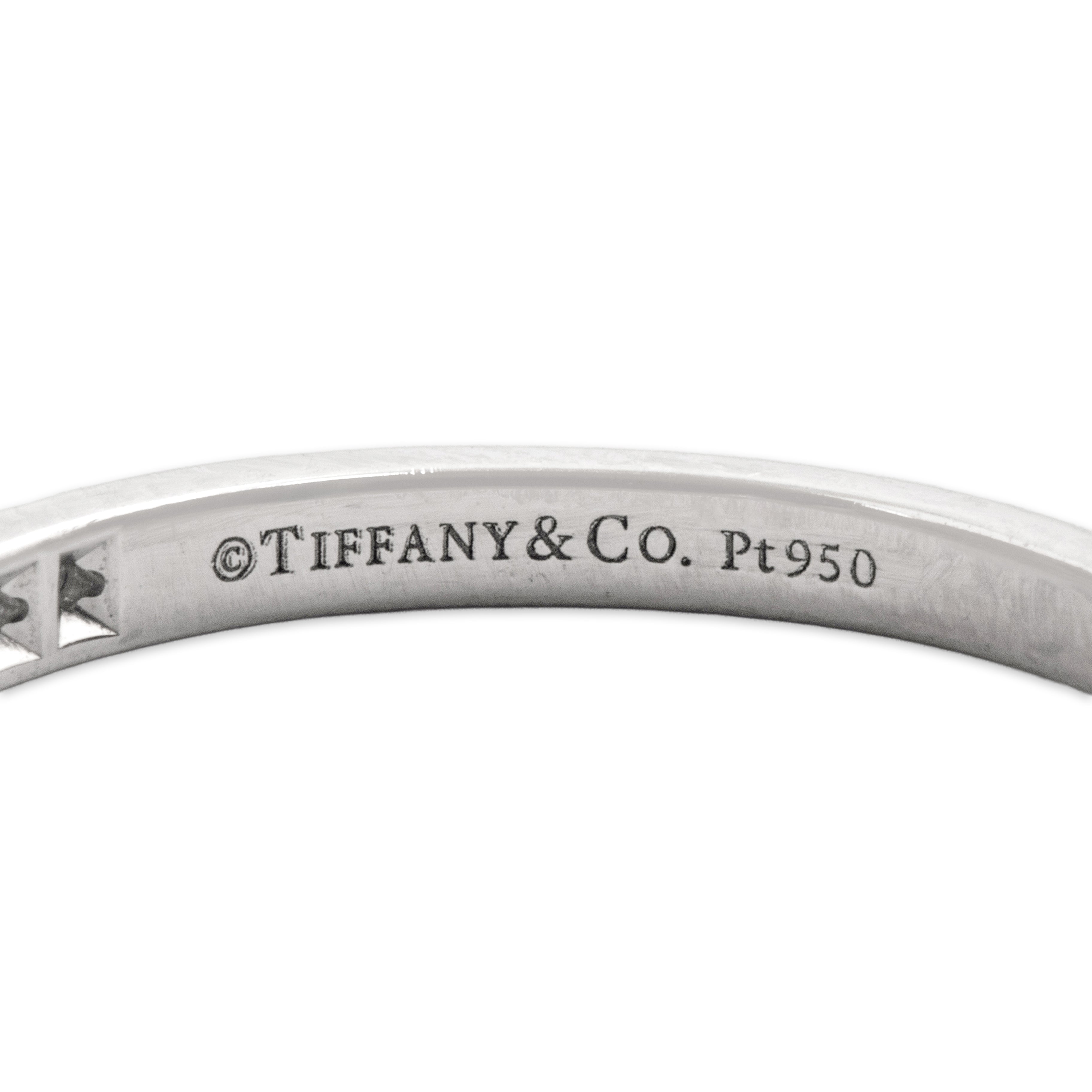 Estate Tiffany & Co. Platinum Diamond Classic Elegant Band Ring - Hallmark view