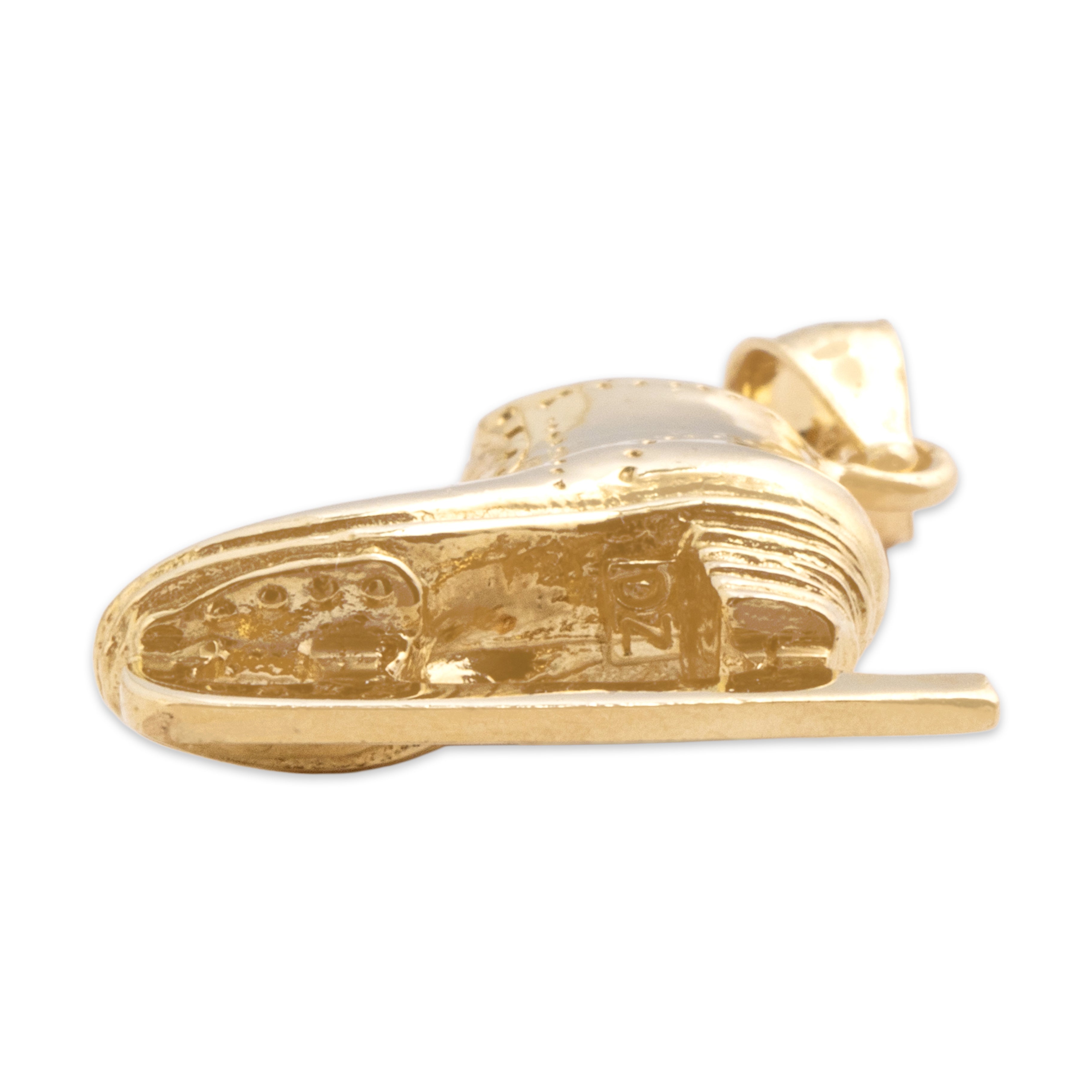 Vintage 14k Yellow Gold Graceful Ice Skate Charm / Pendant - Hallmark view
