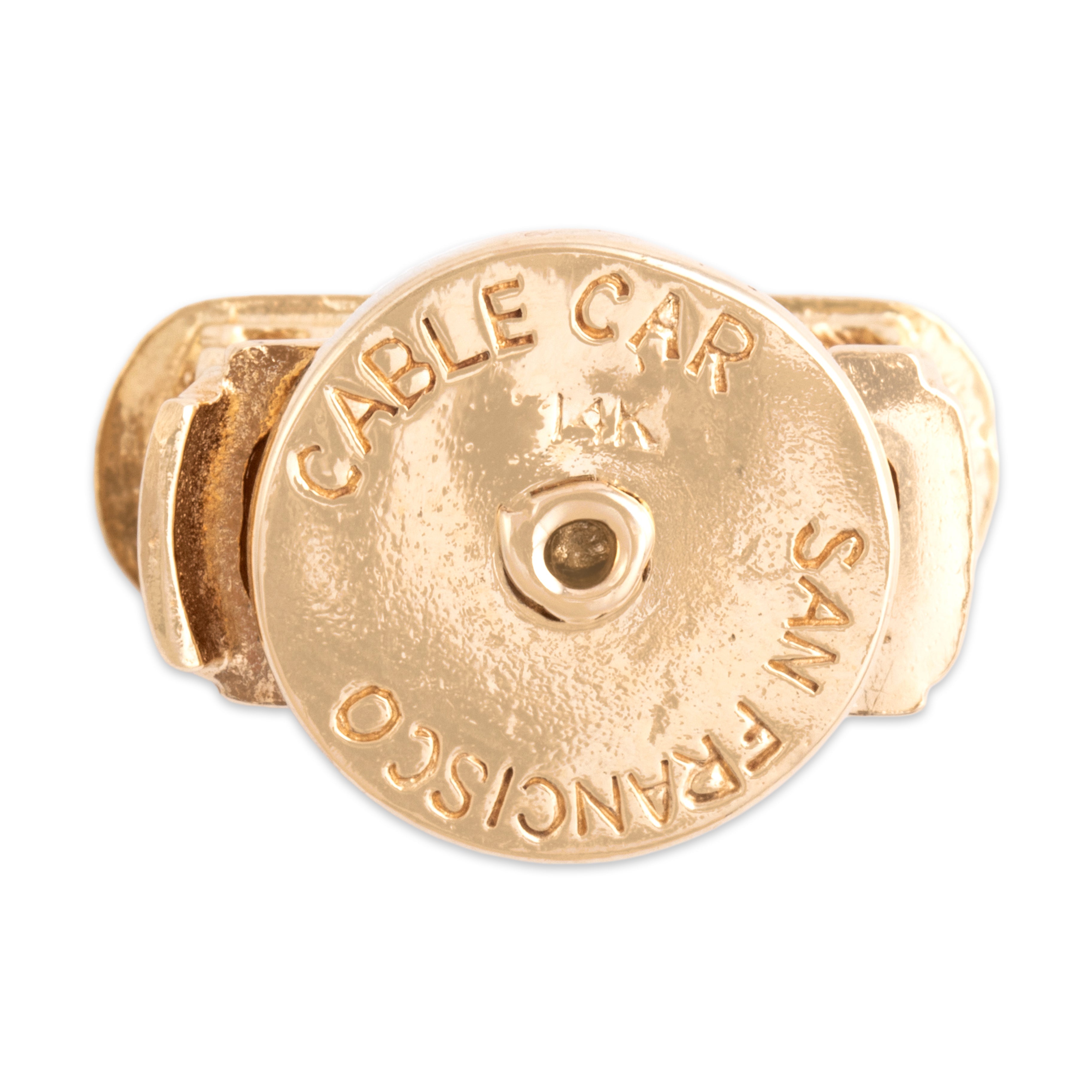 Vintage 14k Yellow Gold Articulated San Francisco Cable Car Charm / Pendant - Hallmark view