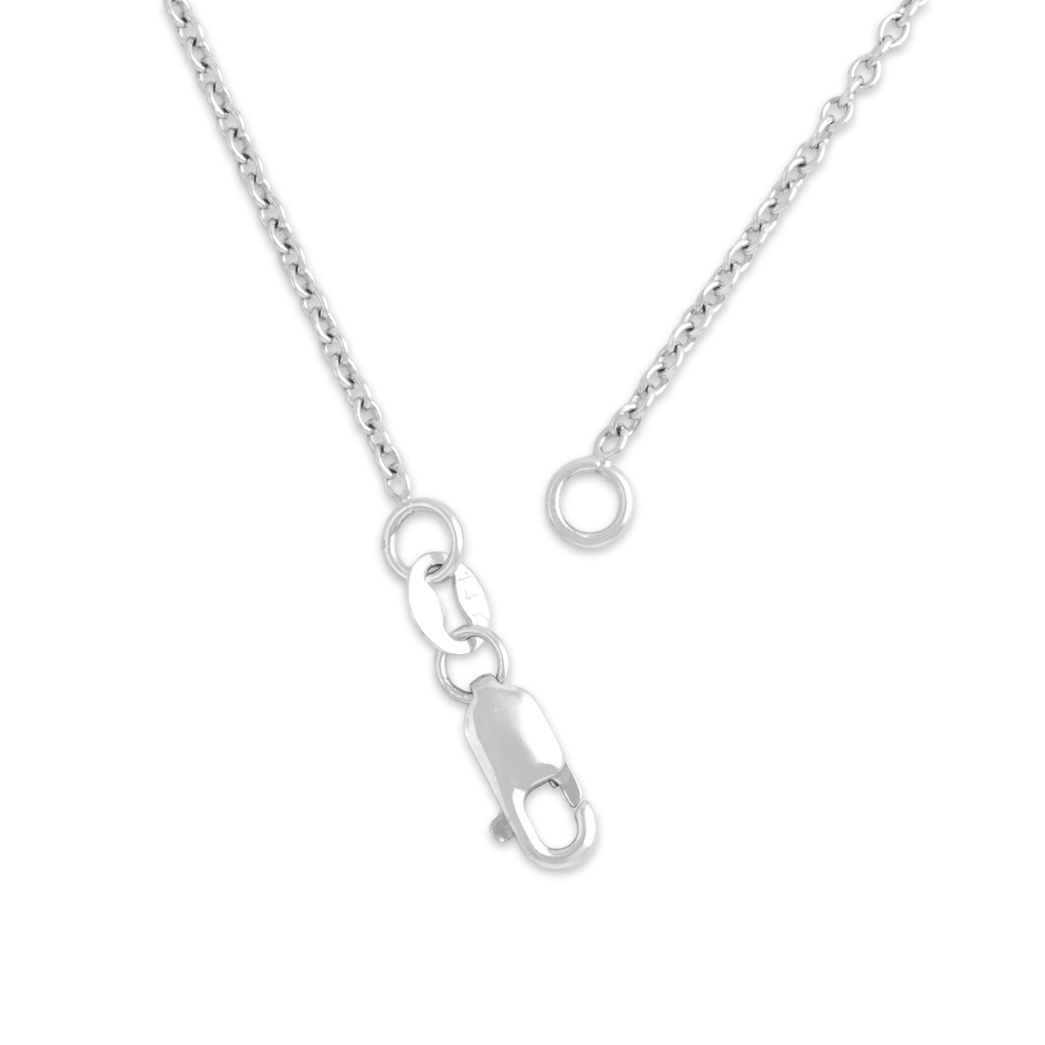 Vintage 14k White Gold 7.1ct Prasiolite Diamond Wonderful Checkerboard Pear Halo Necklace - clasp view
